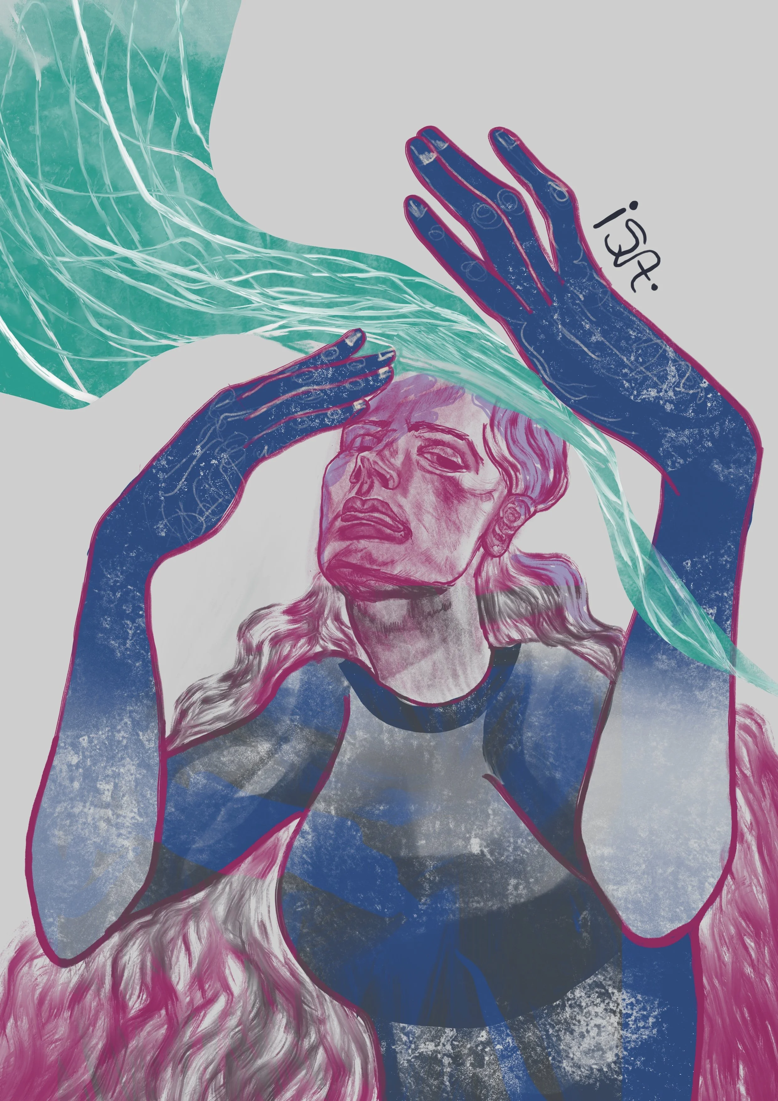 Title: Bending emotions // 2023 //
Materials: Done digitally in the Procreate App 