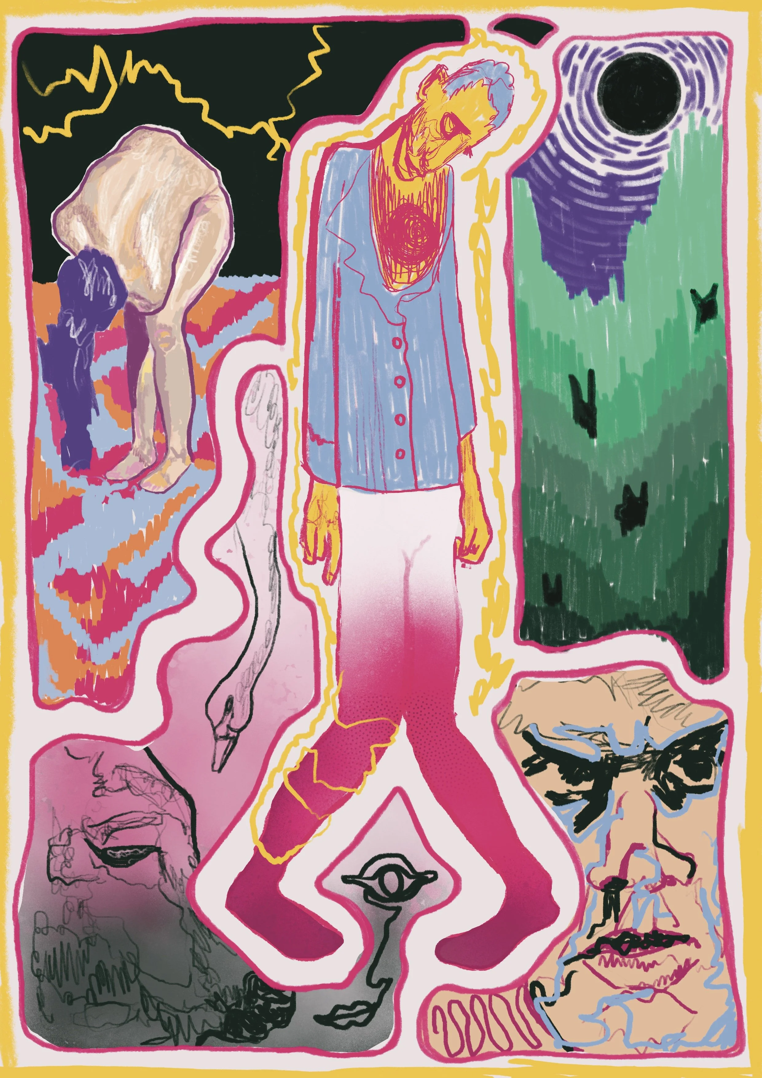 Title: Too many to deal with // 2023 //
Materials: Done digitally in the Procreate App 