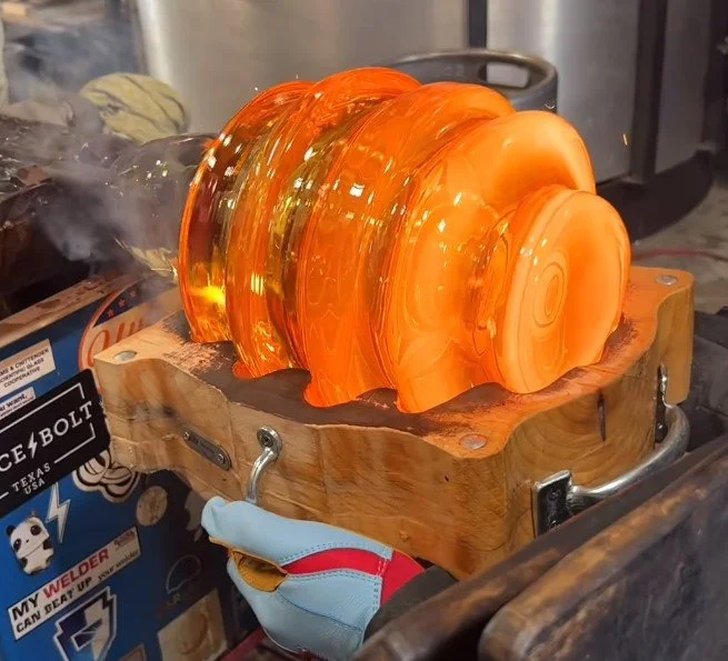 Custom block in action at Glow Glass Studios in Oakland, California