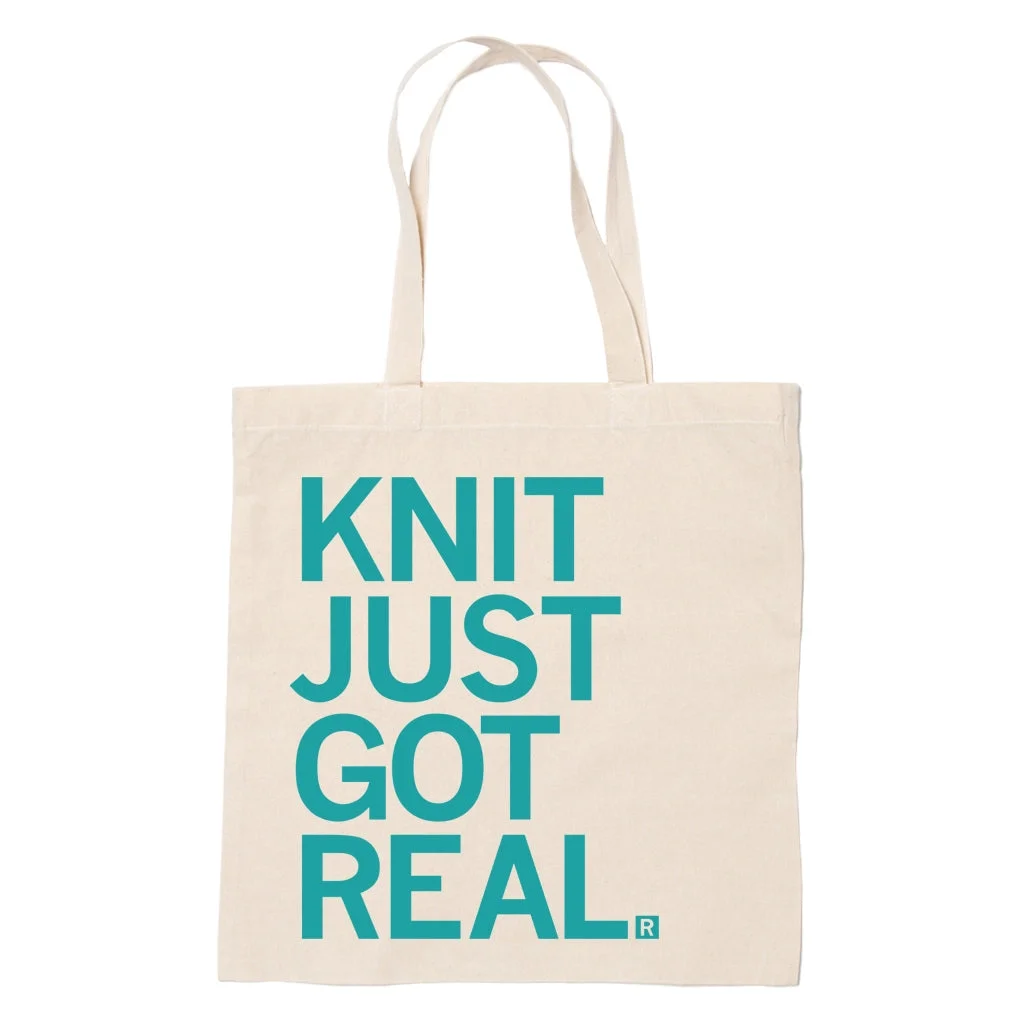 Knit Just Got Real tote