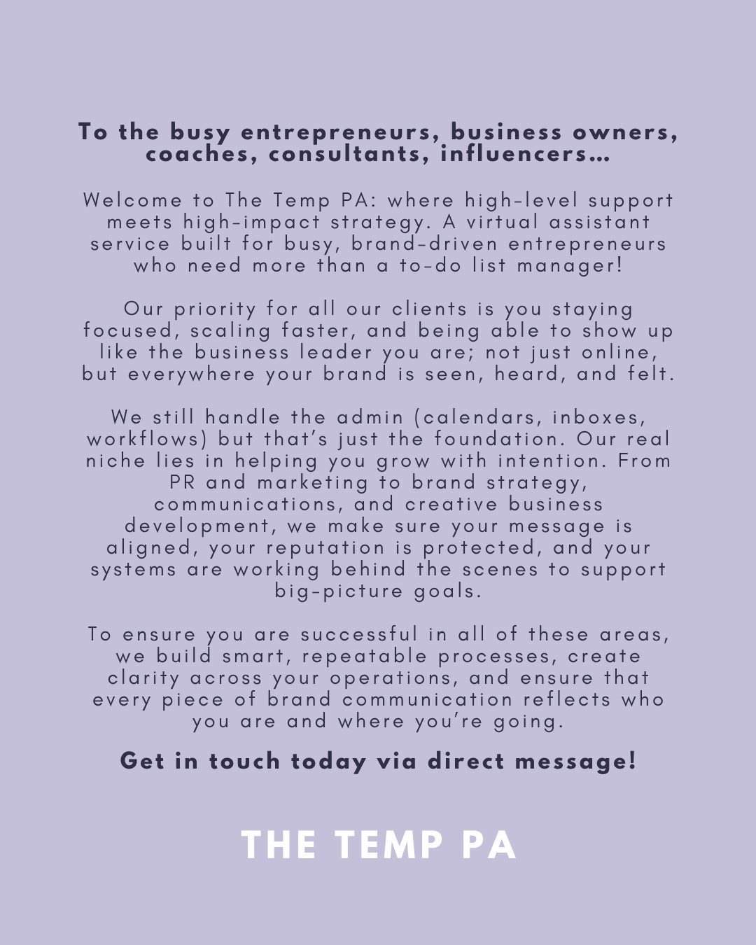 Welcome new followers! Here&rsquo;s an introduction to our services and typical clientele ✨
