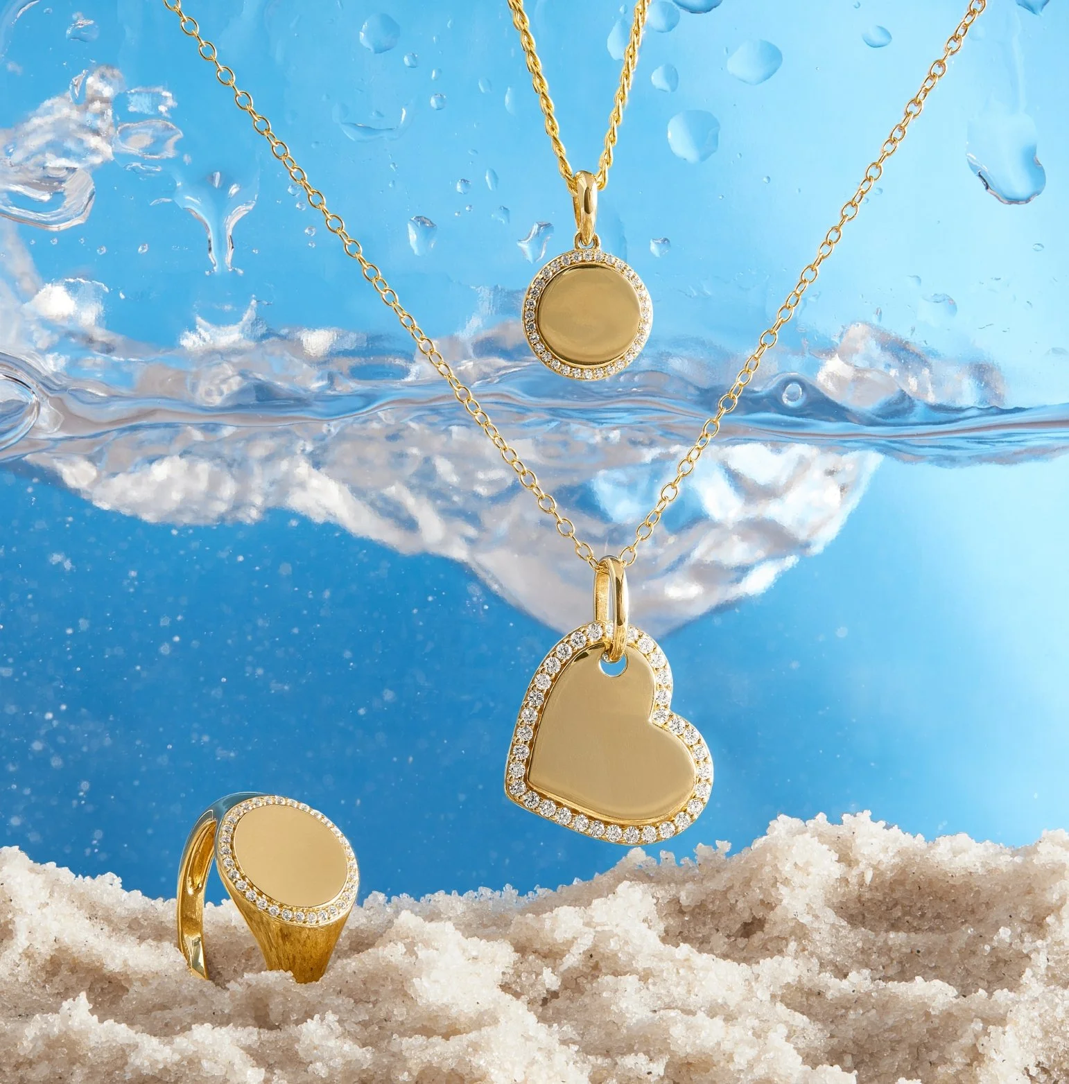 Gold engravable jewelry