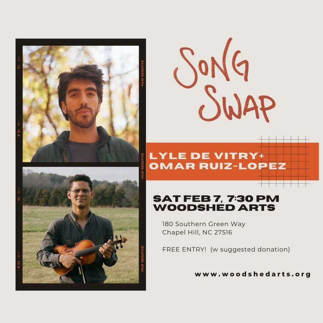 2/7 @woodshed_arts w/ @lyledevitry 

@lyledevitry is one of my fave artists out there writing beautiful original music, and @dawnlandes is one of the treasures of NC. Dawn is hosting this series called Woodshed Arts that Lyle and I are playing this S