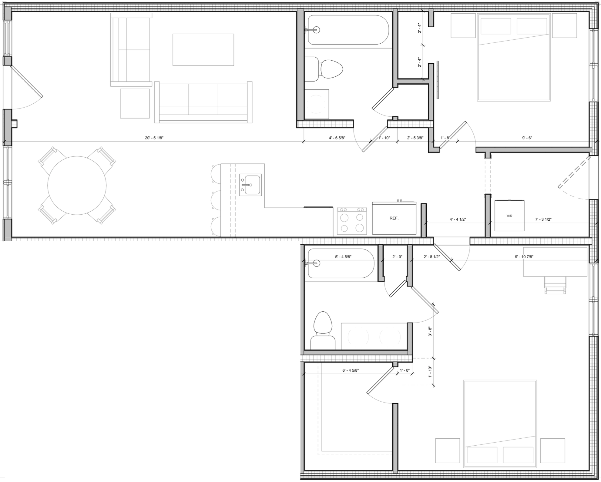 2 Bedroom - 960 Sq Ft