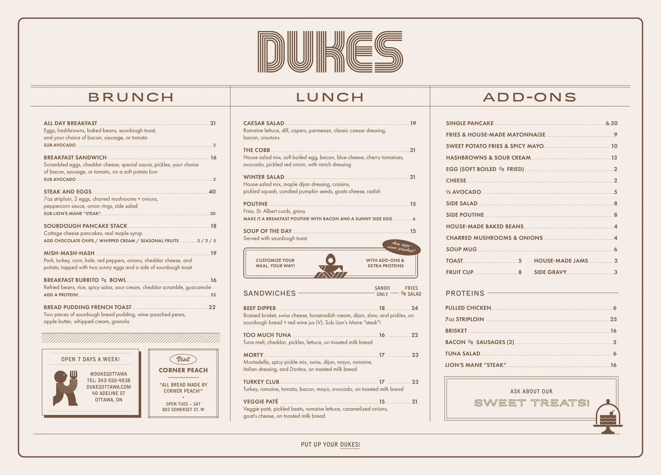 Menu — Dukes