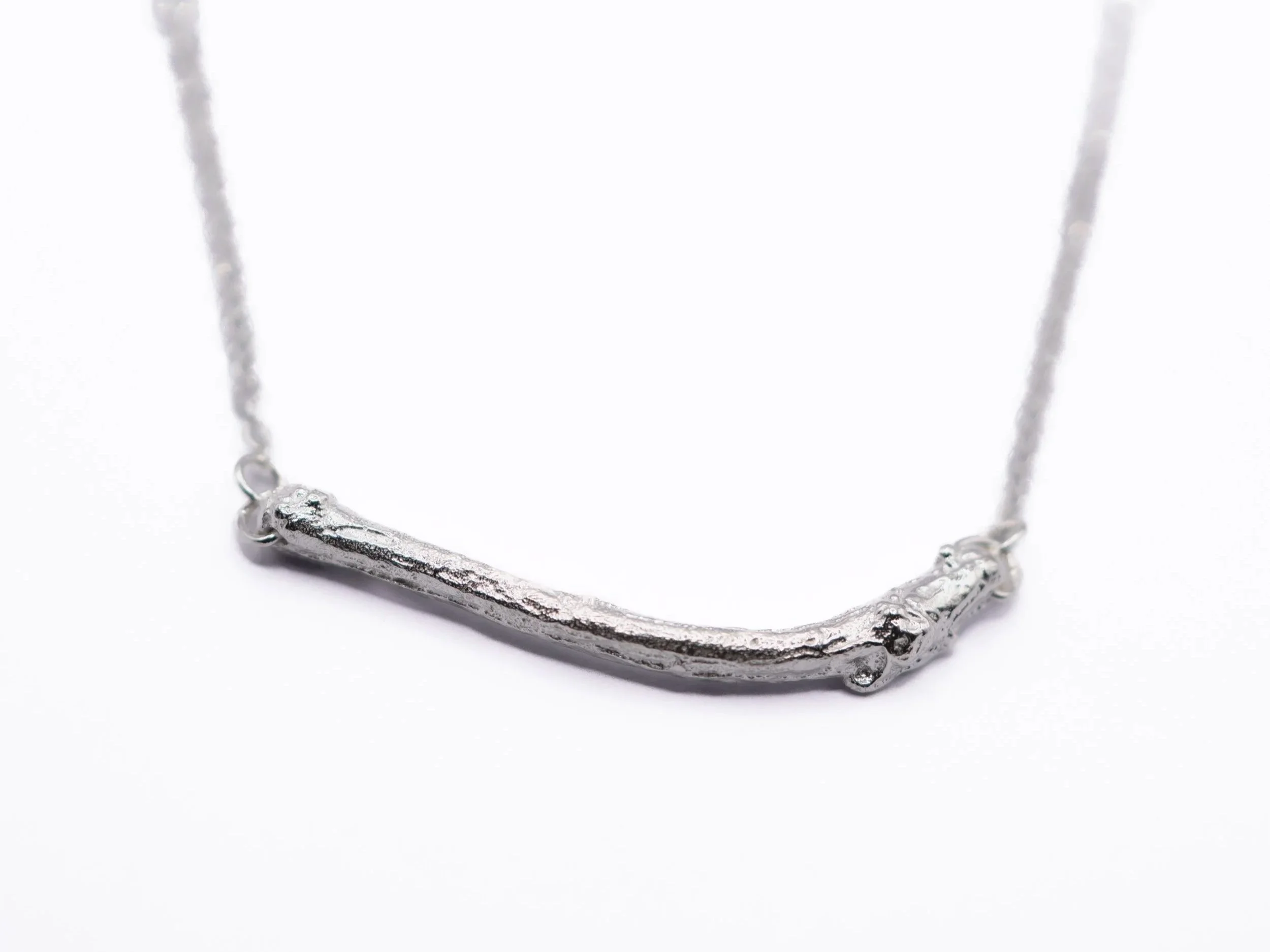 Sand casted Sterling Silver Hazel branch Necklace