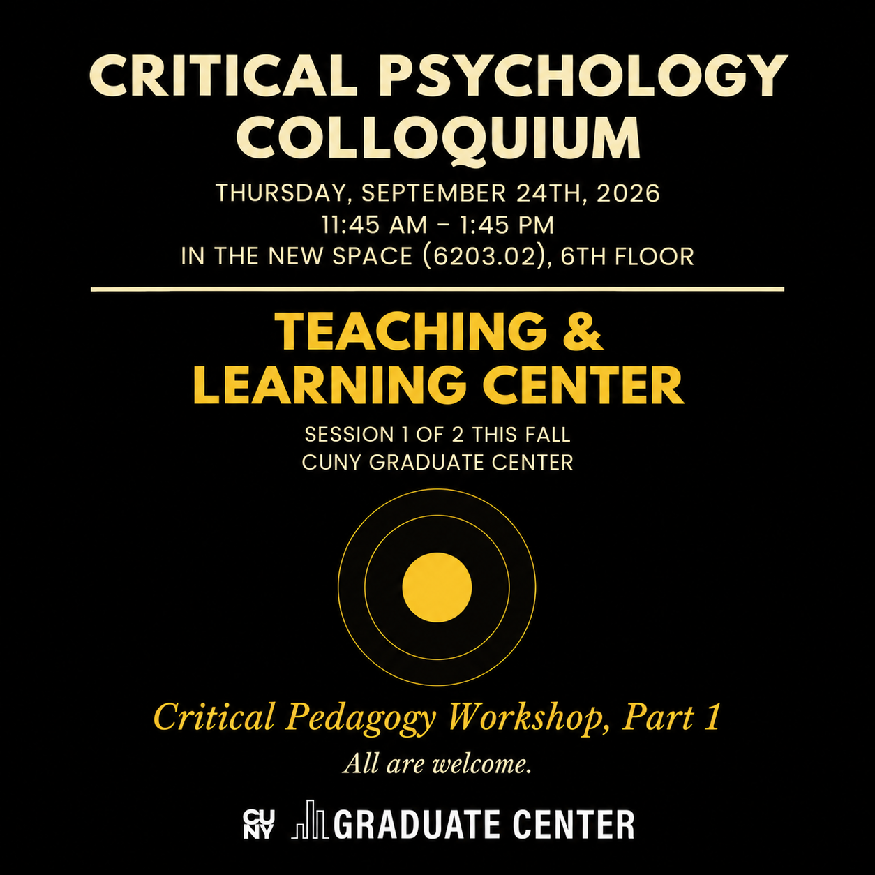Teaching &amp; Learning Center: Critical Pedagogy Workshop, Part 1