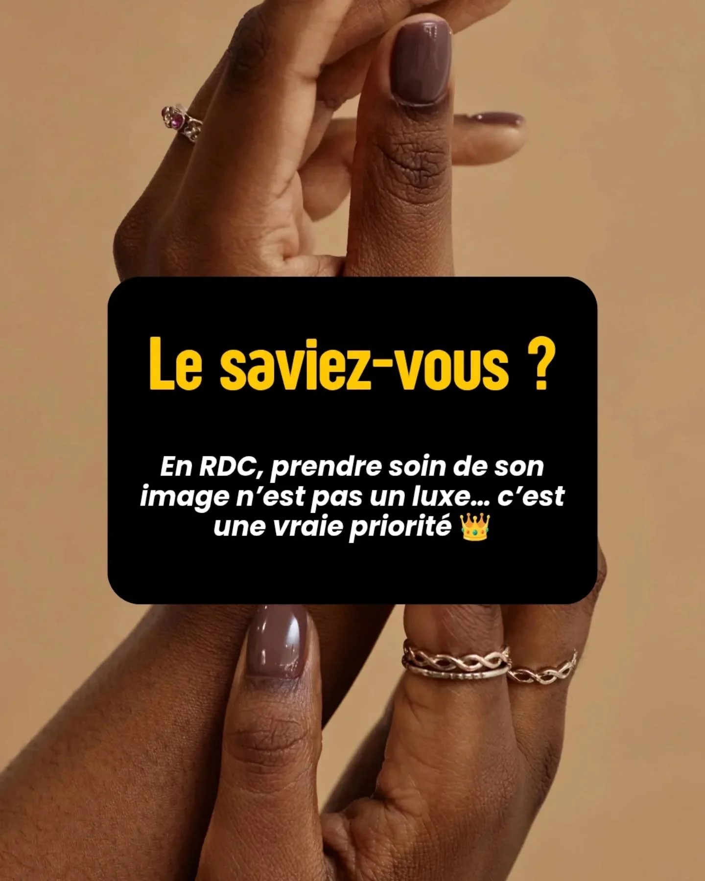 Le saviez-vous ? 

En RDC, prendre soin de son image n&rsquo;est pas qu&rsquo;un geste esth&eacute;tique&hellip; c&rsquo;est une fiert&eacute;, une identit&eacute;, un langage social.

💅🏾 Coiffure, soins de la peau, salons afro, head spa, instituts