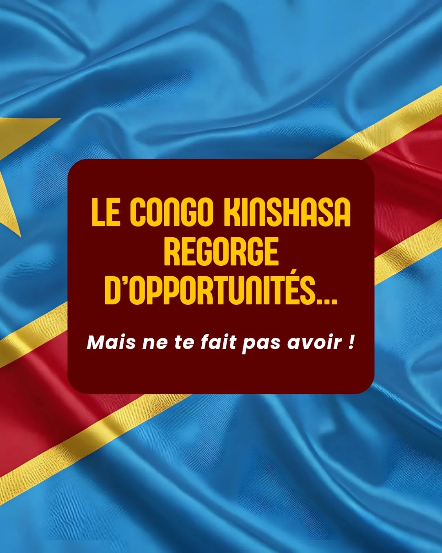 L&rsquo;Afrique, c&rsquo;est le futur.

Et la RDC&hellip; c&rsquo;est un terrain d&rsquo;opportunit&eacute;s incroyable.

Mais soyons honn&ecirc;tes : investir sans pr&eacute;paration, c&rsquo;est comme signer un contrat dans le noir. Tu peux tomber 