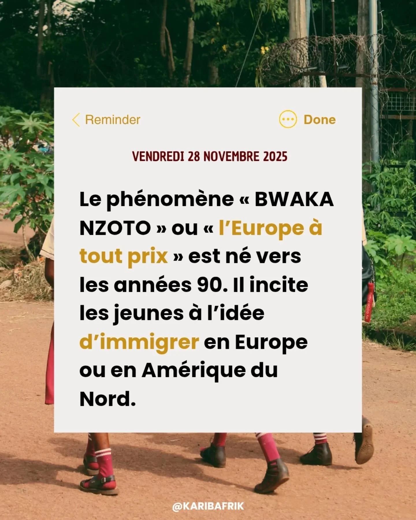 &laquo; Nous avons perdu quelques-uns de nos camarades de promotion depuis la pr&eacute;paratoire.

Ils sont partis r&eacute;aliser leurs r&ecirc;ves de grandeur en Europe pour les uns, en Am&eacute;rique pour les autres. 

Je me souviens encore de c