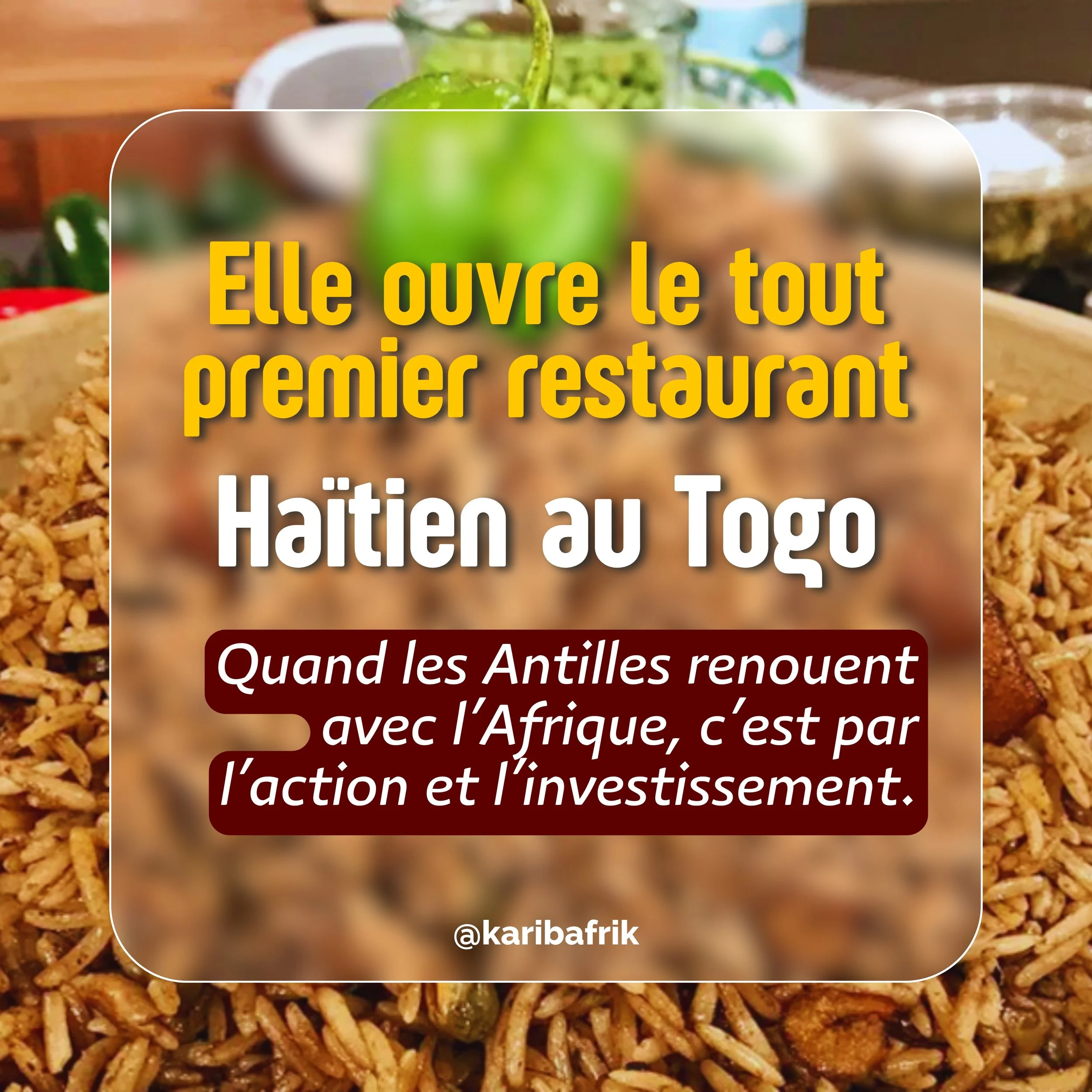 Elle ouvre le tout premier restaurant Haïtien au Togo 