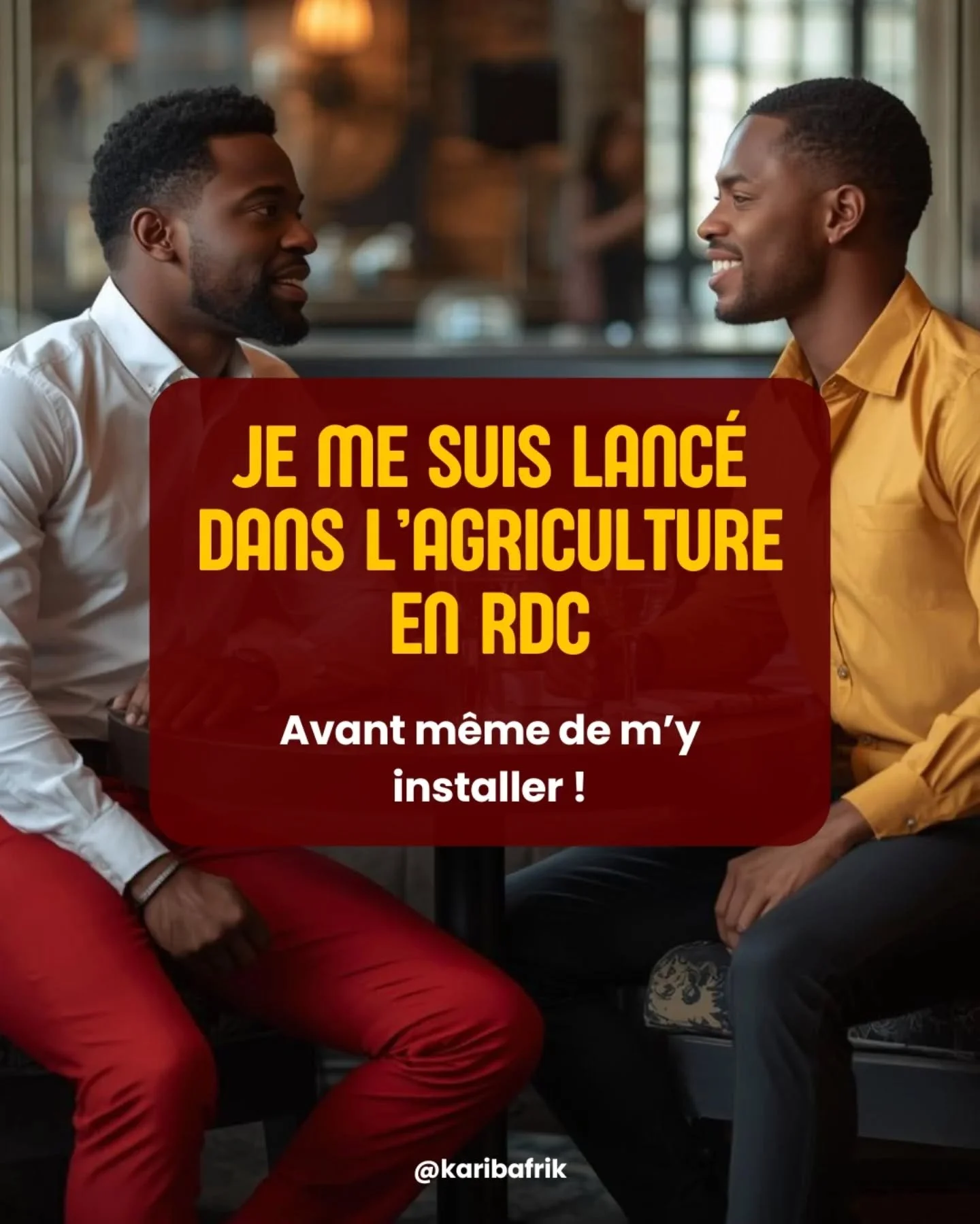 Se lancer dans l'agriculture au Congo 🇨🇩 m&ecirc;me &agrave; distance, c'est possible avec Karib Afrik.

Si tu es pr&ecirc;t(e) &agrave; te lancer, r&eacute;cup&egrave;re ton guide SE LANCER DANS L'AGRICULTURE DURABLE en cliquant sur le lien dans l