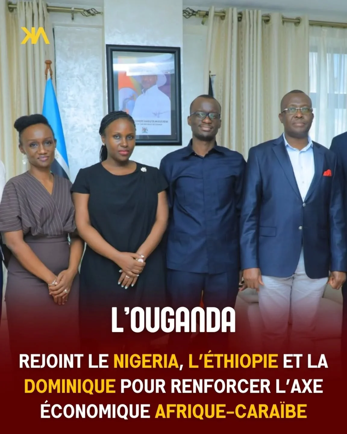 🌍 Les liens entre l&rsquo;Afrique et la Cara&iuml;be continuent de se renforcer.

L&rsquo;Uganda rejoint les initiatives men&eacute;es par le Nigeria, l&rsquo;Ethiopia et la Dominica pour approfondir la coop&eacute;ration entre les deux r&eacute;gio