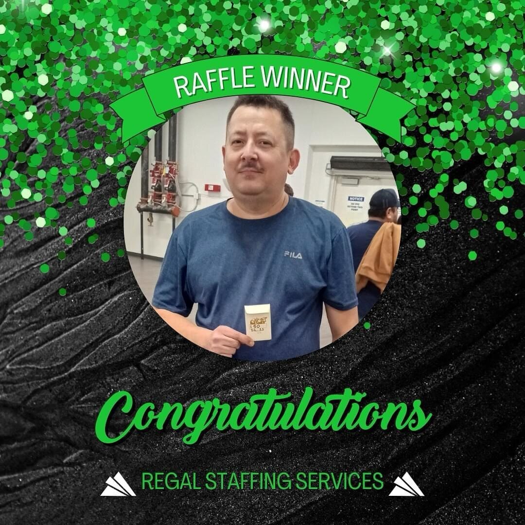Congrats to the winner of our raffle drawing last week for our dedicated individuals that go above and beyond in the work place! Employees like this don&rsquo;t go unnoticed by Regal.