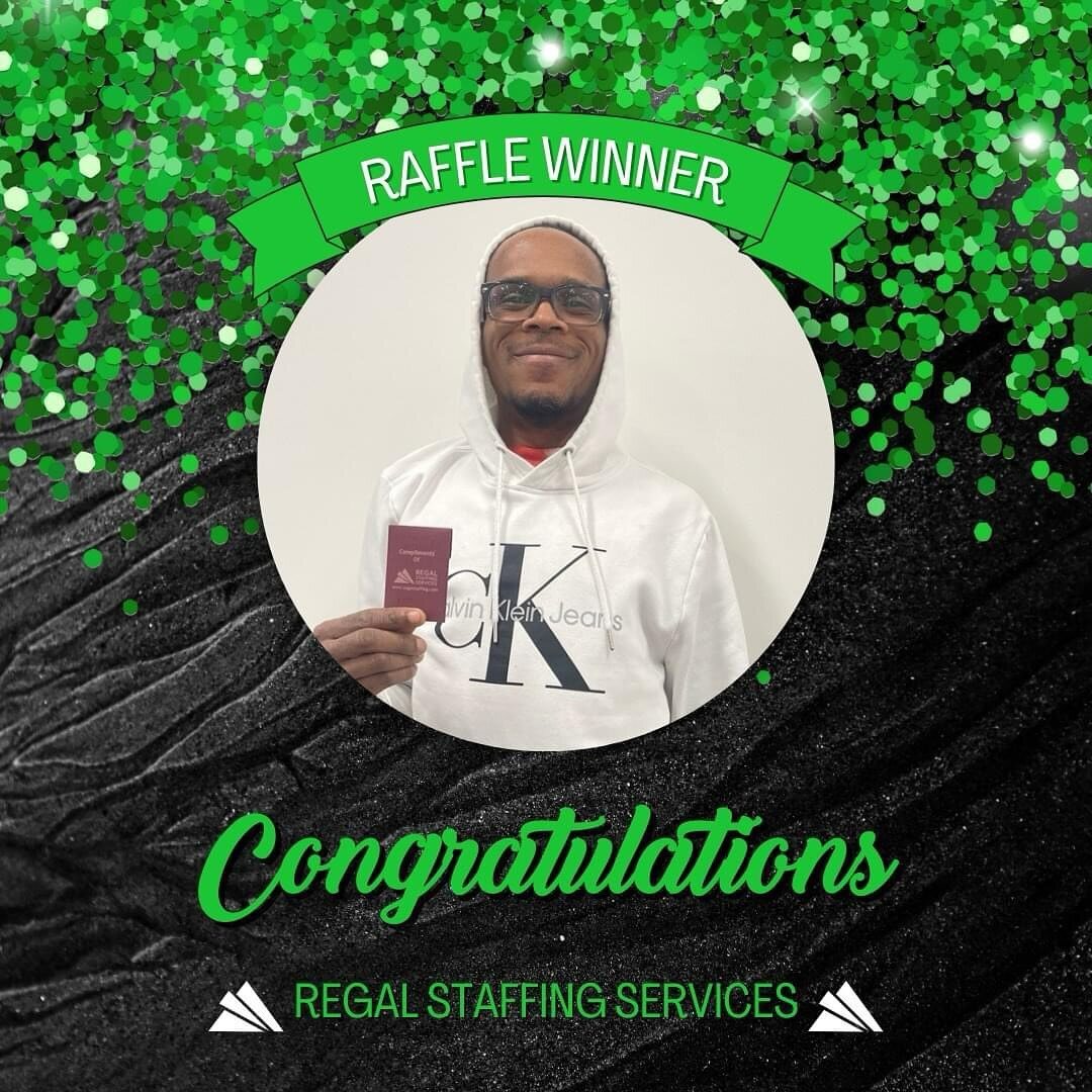 Congrats to the winner of our raffle drawing yesterday for our dedicated individuals that go above and beyond in the work place! Employees like this don&rsquo;t go unnoticed by Regal.