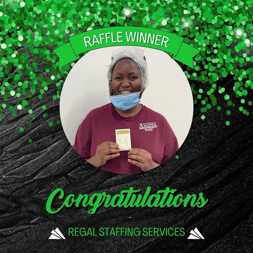 Congrats to the winner of our raffle drawing for our dedicated individuals that go above and beyond in the work place! Employees like this don&rsquo;t go unnoticed by Regal.