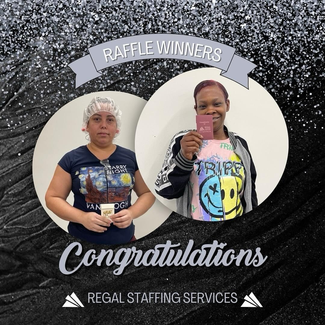 Congrats to the winners of our raffle drawings for our dedicated individuals that go above and beyond in the work place! Employees like this don&rsquo;t go unnoticed by Regal.