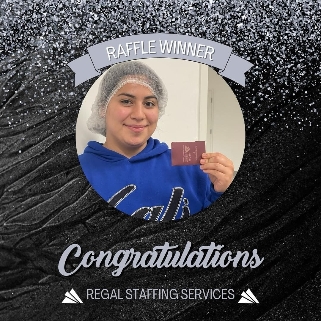 Congrats to the winner of our raffle drawings for our dedicated individuals that go above and beyond in the work place! Employees like this don&rsquo;t go unnoticed by Regal.