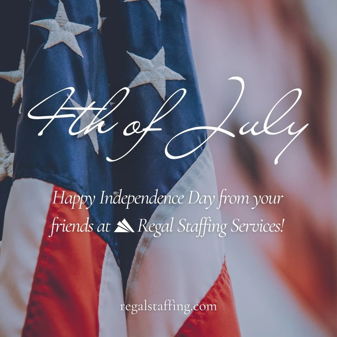 🇺🇸 Happy Independence Day from all of us at Regal Staffing Services! 🎆

Today, we celebrate the spirit of freedom, hard work, and opportunity&mdash;the values that built this country and continue to drive our communities forward. Whether you&rsquo
