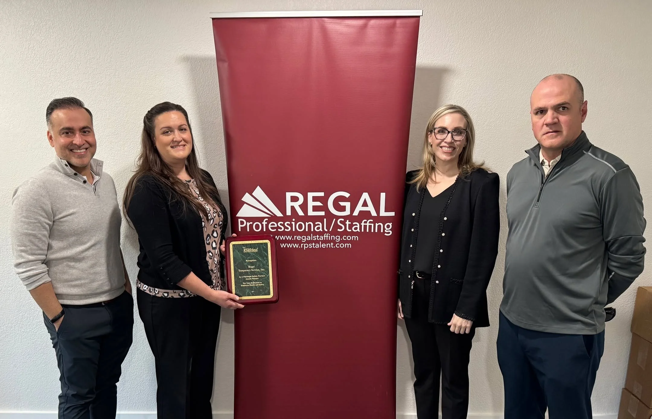 We&rsquo;re proud to share that Regal Staffing Services has been awarded the Texas Mutual Insurance Company Platinum Safety Partner Award! 🏆

The Platinum Safety Partner Award is given to organizations that demonstrate an exceptional commitment to w