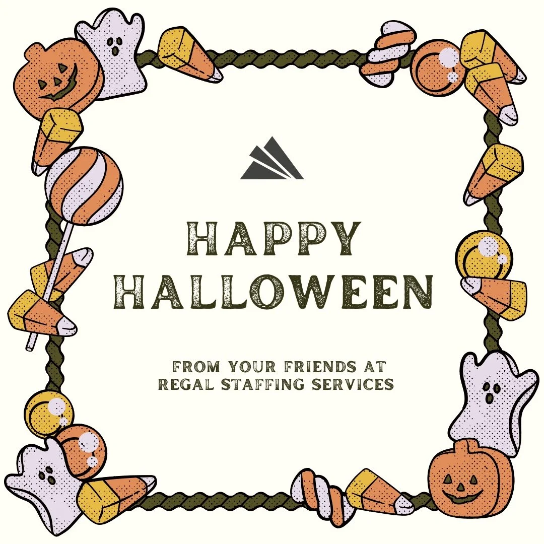 🎃👻 Happy Halloween from Regal Staffing Services! Our team is all treats, no tricks, connecting great people with great opportunities every day. Wishing everyone a fun, safe, and spooktacular Halloween!
