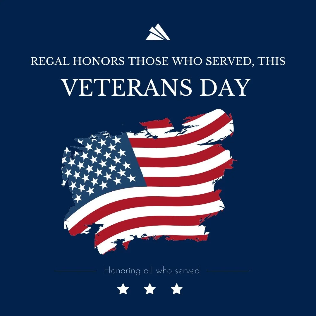 🇺🇸 Today, we honor those whose courage built our freedom. Regal proudly stands with all who have served&mdash;thank you for your sacrifice and strength.