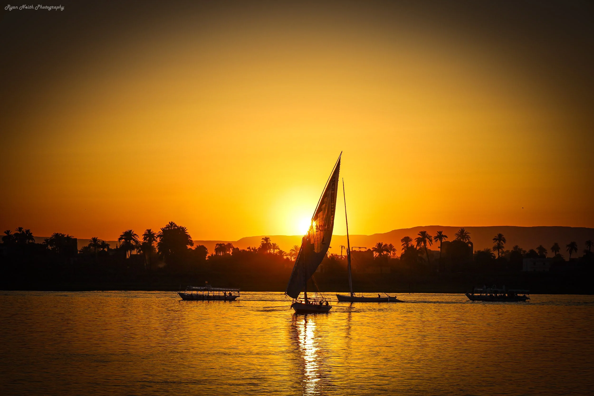 Felucca Sailing the Nile near Aswan, Egypt