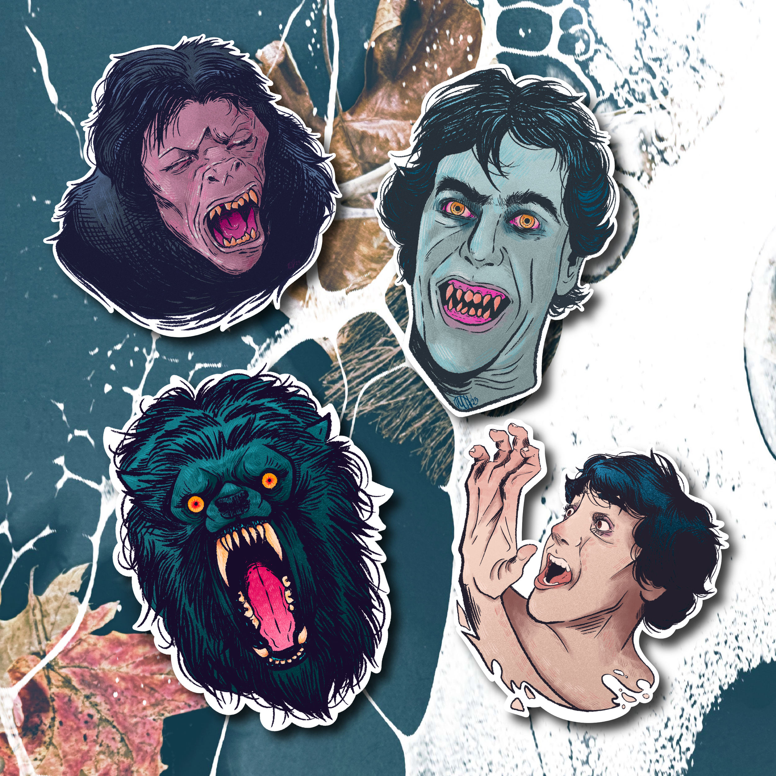American Werewolf in Loveland Sticker Set