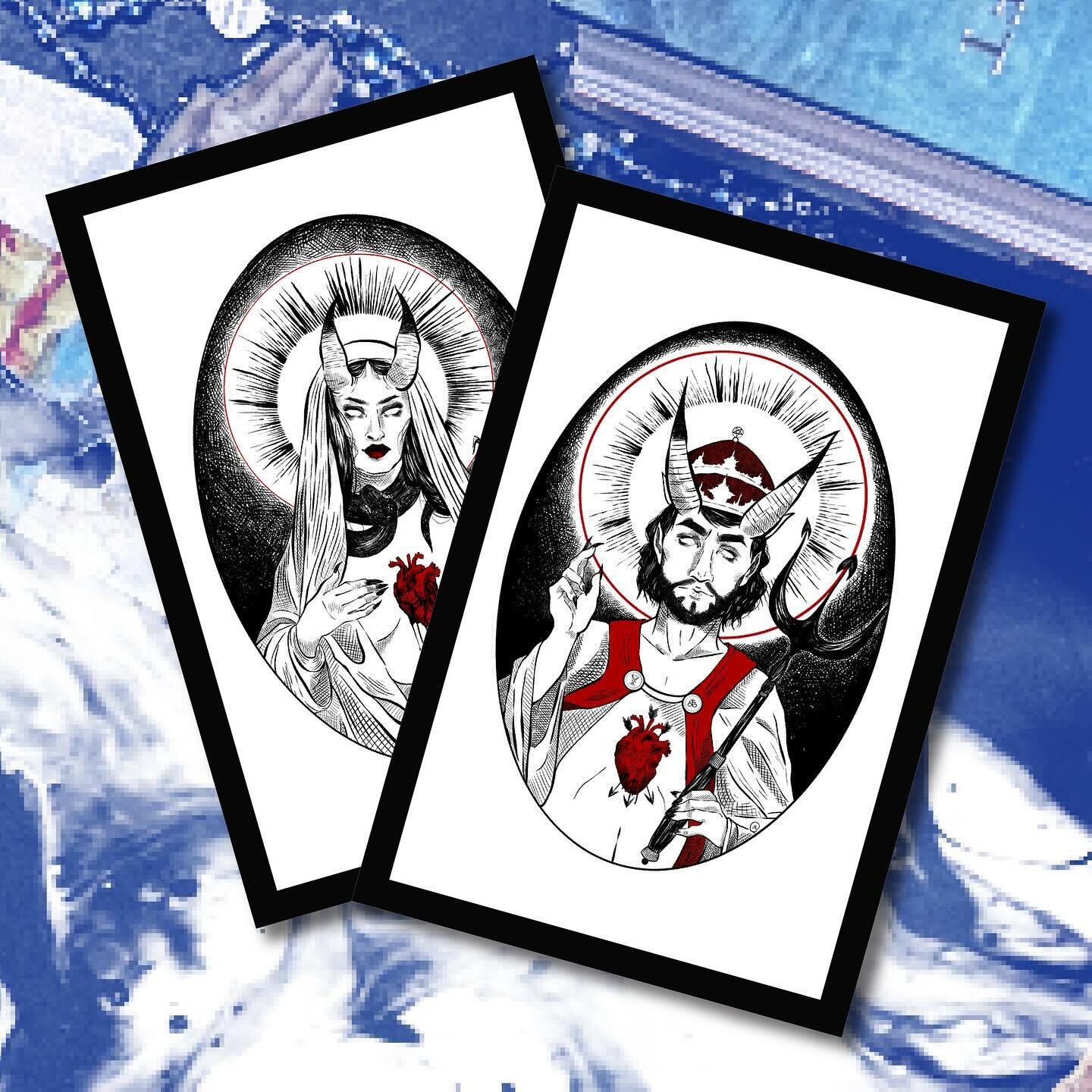 The ultimate power couple. 🫀 Get your lover a set of Lucifer and Lilith posters, prints, and stickers this weekend during @marketofthebeast and @altstreetmarket 

#valloween #lupercalia #valentinesdaygift #gothvalentine #lucifer #lilith #witchcraft 