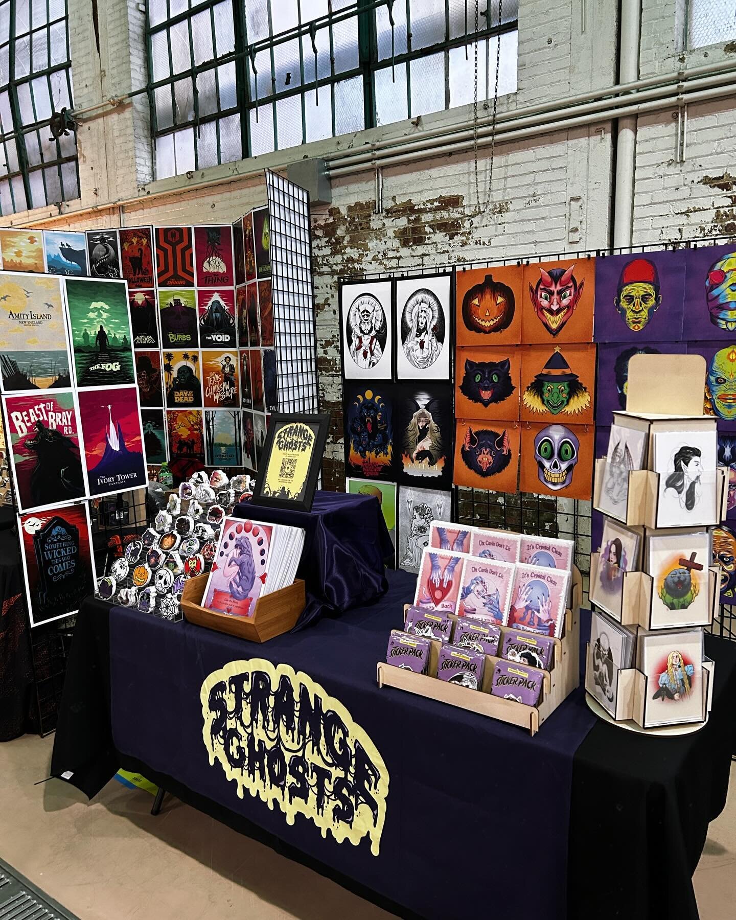 Out here at @altstreetmarket until 7! New postcards, new prints, new stickers! Come say hi! 

Thrilled to have my first in person show of 2024 next to my honey, @mattpeppler 💖💖💖💖