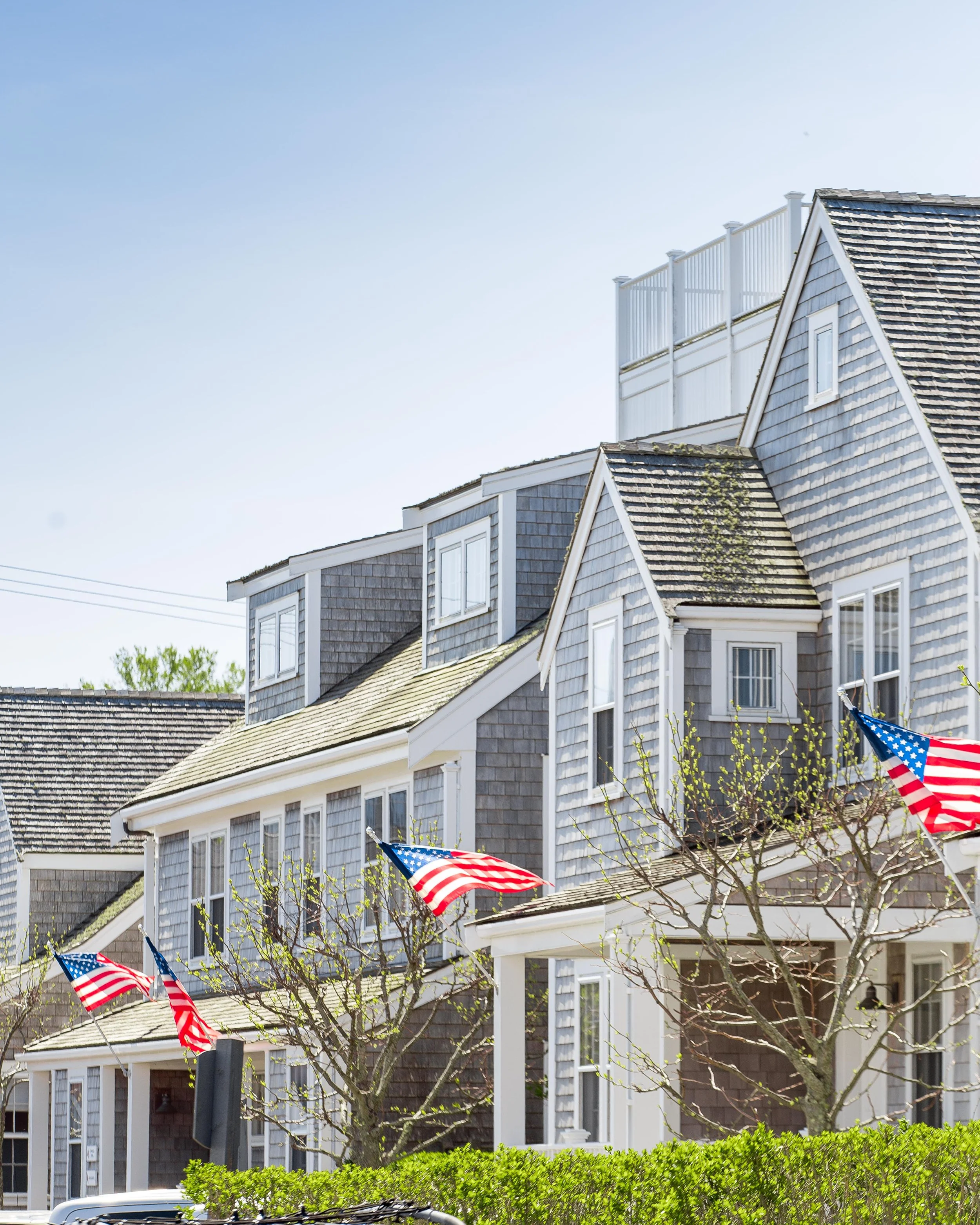 Flags outside of Harborview Nantucket