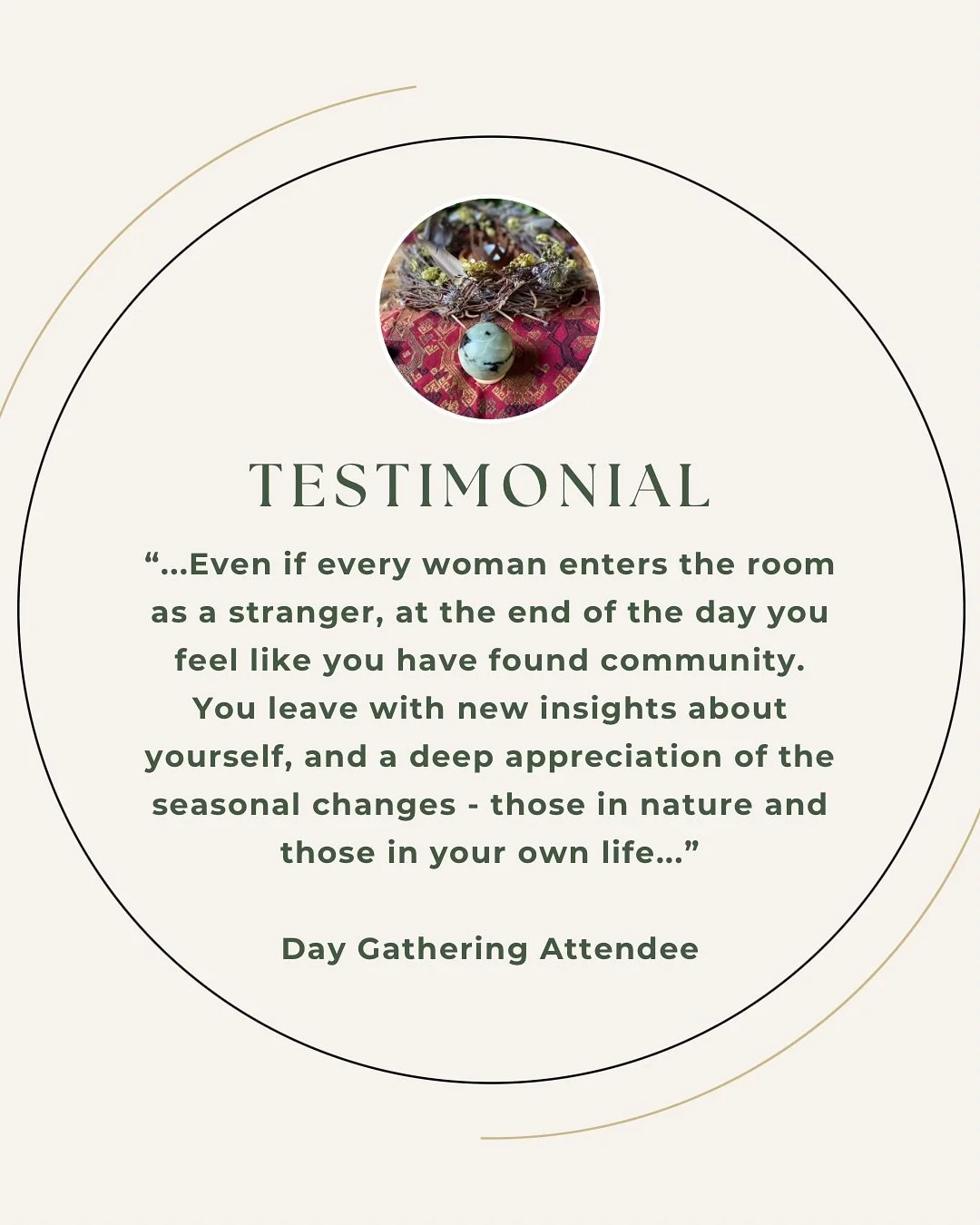 As we move into December and all that this season stirs within us, remember to take a soft breath and ground yourself as we slowly ease towards our Wintering phase&hellip; 
💛💫💛

For more details on my gatherings click my website link in my bio ✨

