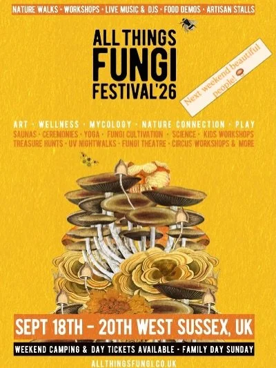 Still tickets left for this incredible festival and you can book the mushroom forays from today 🍄&zwj;🟫

I&rsquo;m holding a women&rsquo;s circle on Saturday at 16.15. Come and join us for an hour of connection, rest and tuning in to the shifting s