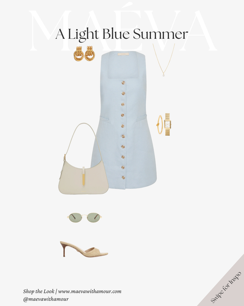 light blue white polka dot dress Lily Off-Shoulder Polka Dot Evening Dress in Baby Blue/White main image 1