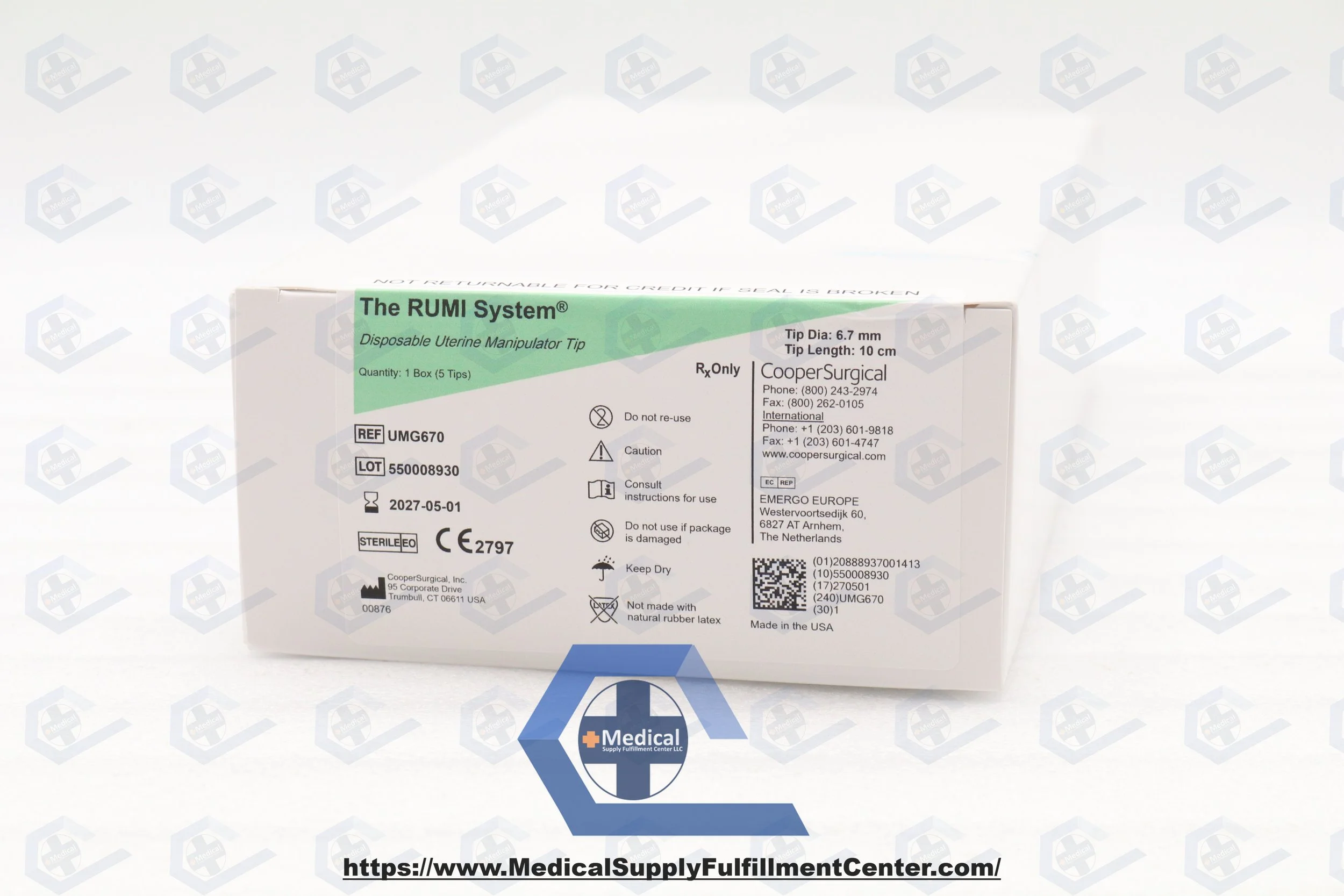 COOPER SURGICAL | UMG670 | INDATE | BOX OF 5 | RUMI II Tip Green, 6.7mm x 10cm