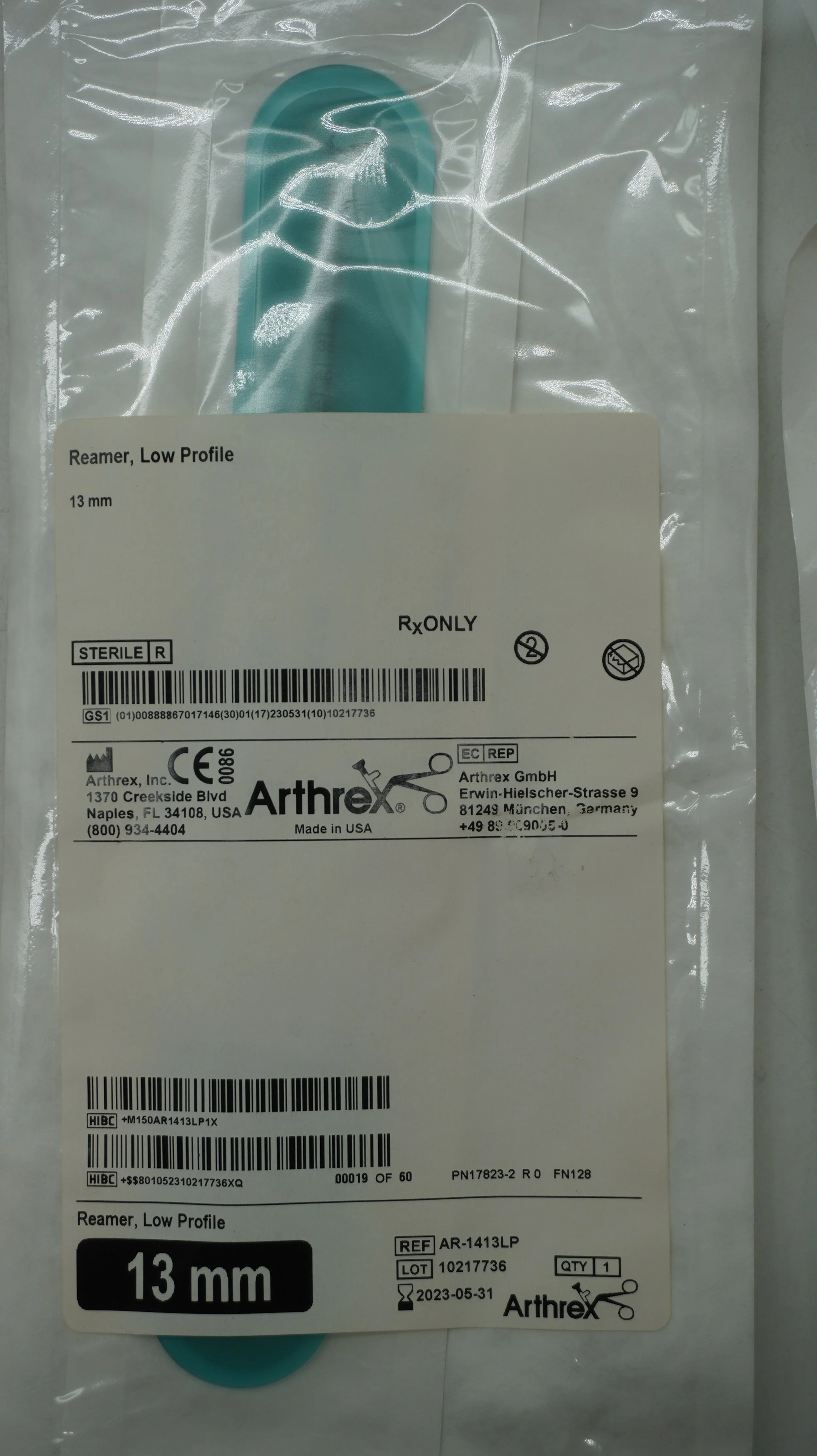 Arthrex | AR-1413LP | EXPIRED | EACHES | Reamer, Low Profile 13mm