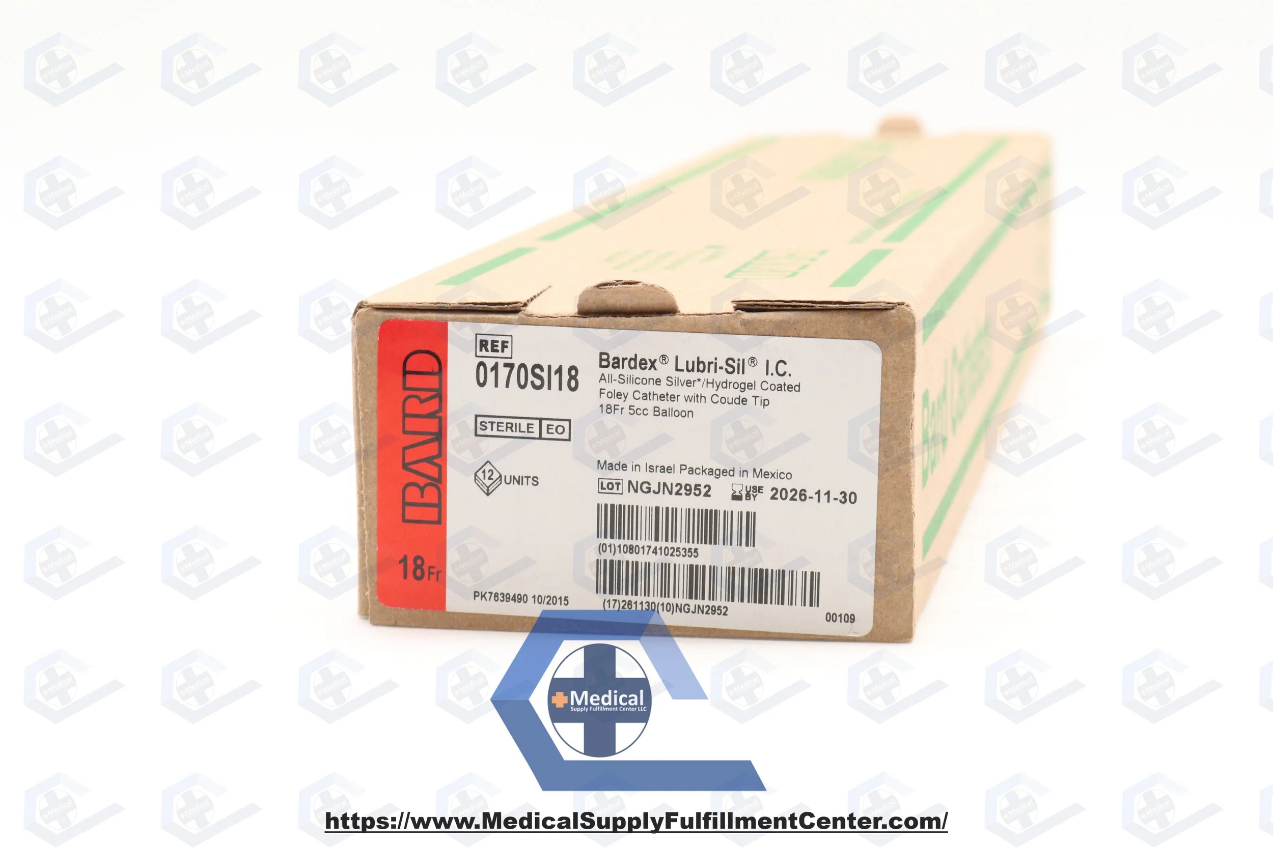 Bard | 0170SI18 | INDATE | BOX OF 12 | Lubri-Sil IC Foley Catheter 2-Way, Specialty, Silicone, Coude Tip, Balloon 5cc, 18F