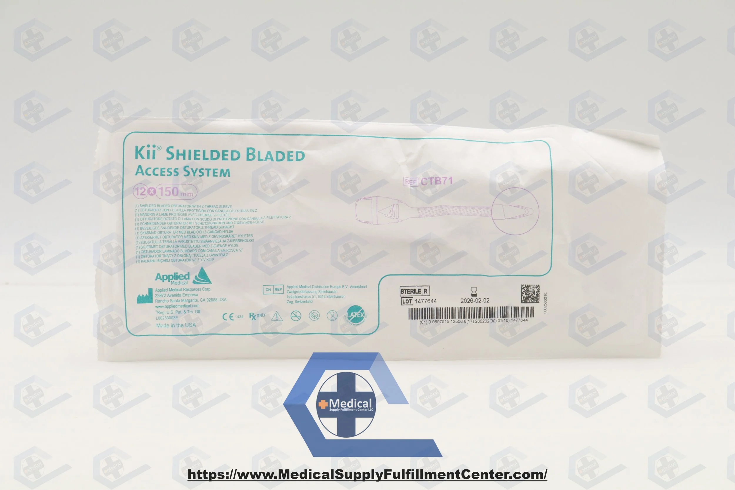 Applied Medical | CTB71 | Short Date | Eaches | SYSTEM ACCESS 12X150MM KII SHIELDED BLADED Z-THREAD