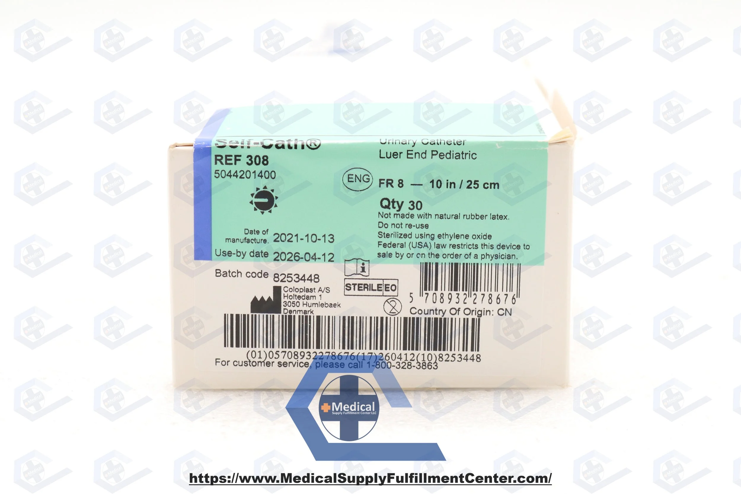 COLOPLAST | 308 | BOX OF 30 | Self-Cath Pediatric, 8 FR, 10" Long, Funnel End, One catheter