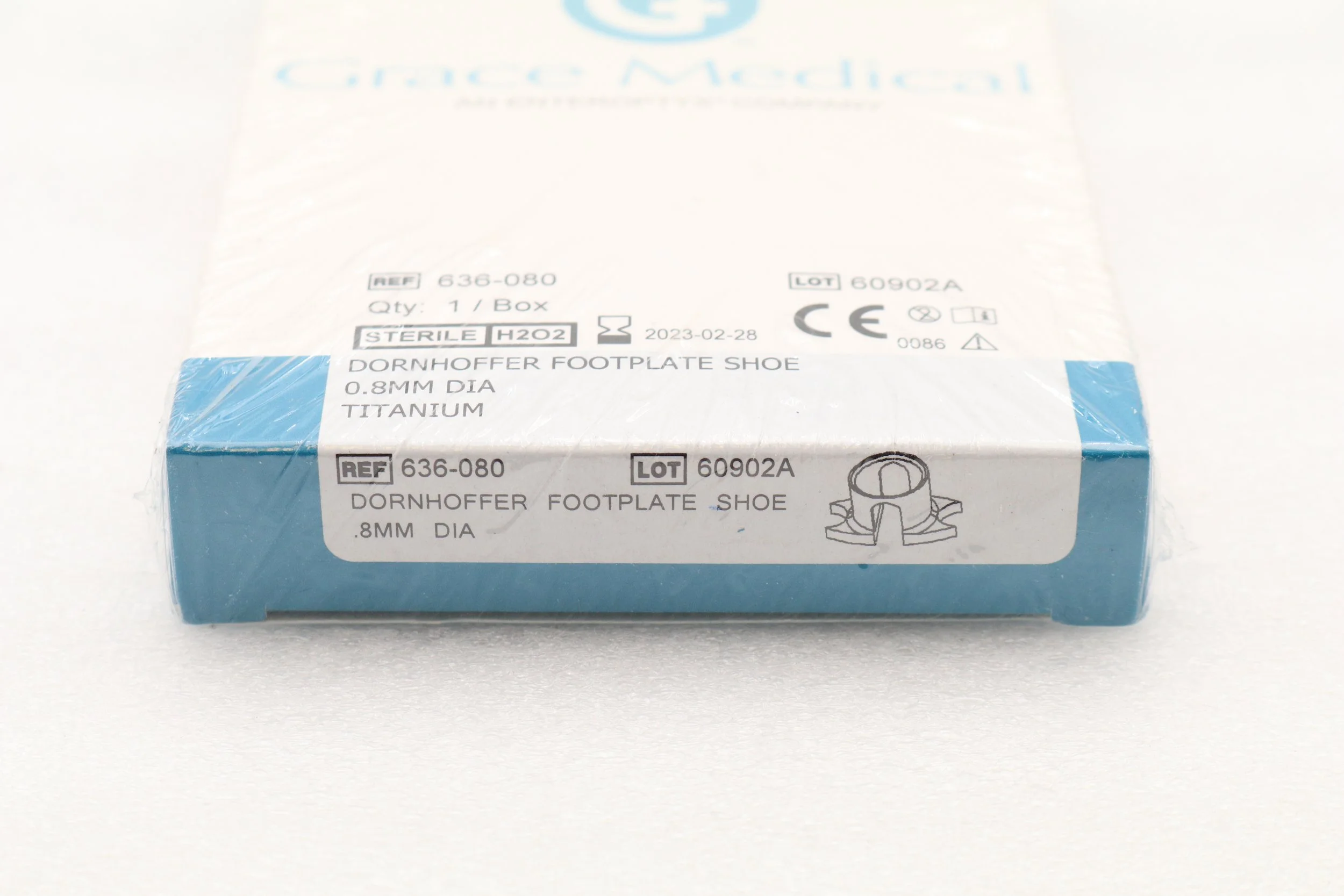 GRACE MEDICAL | 636-080 | EXPIRED | EACHES | DORNHOFFER FOOTPLATE SHOE 0.8MM DIA TITANIUM