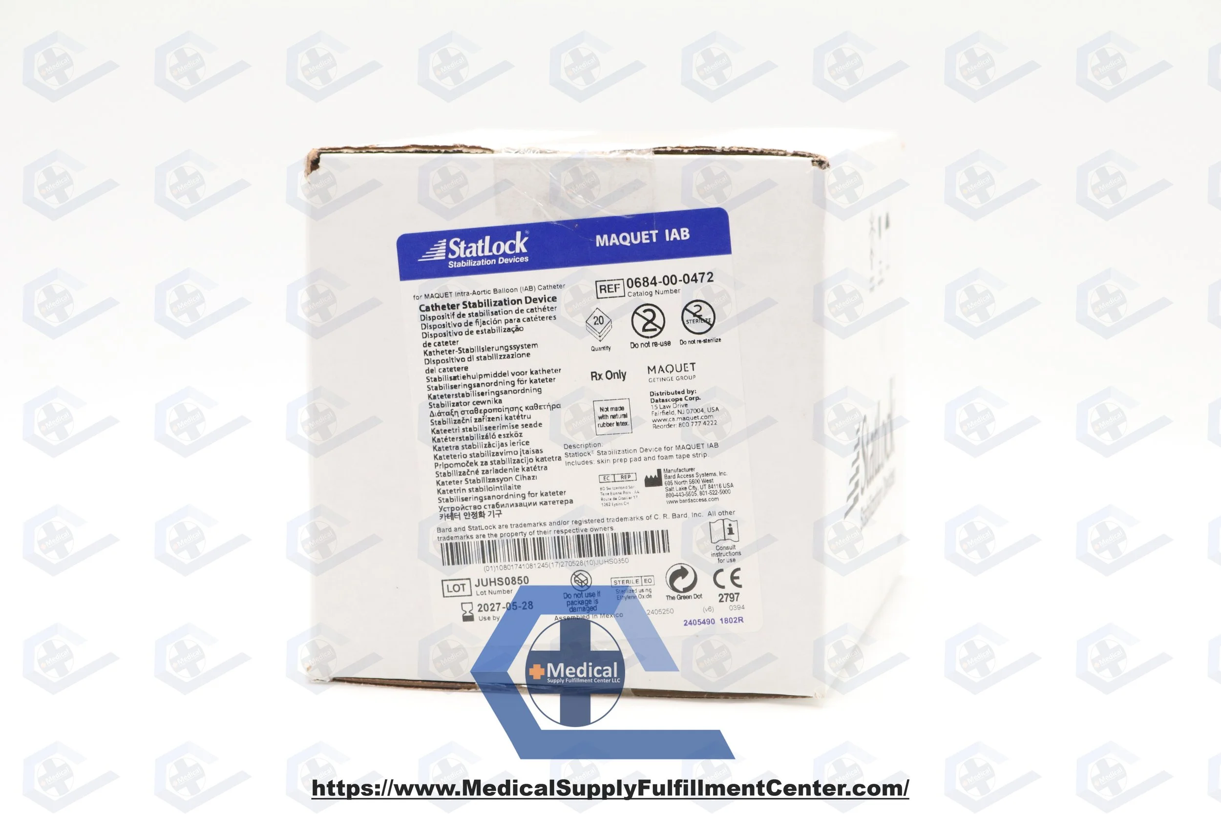 BARD | 0684-00-0472 | IN-DATE | BOX OF 20 | Maquet StatLock Stabilization Device for IAB Catheters