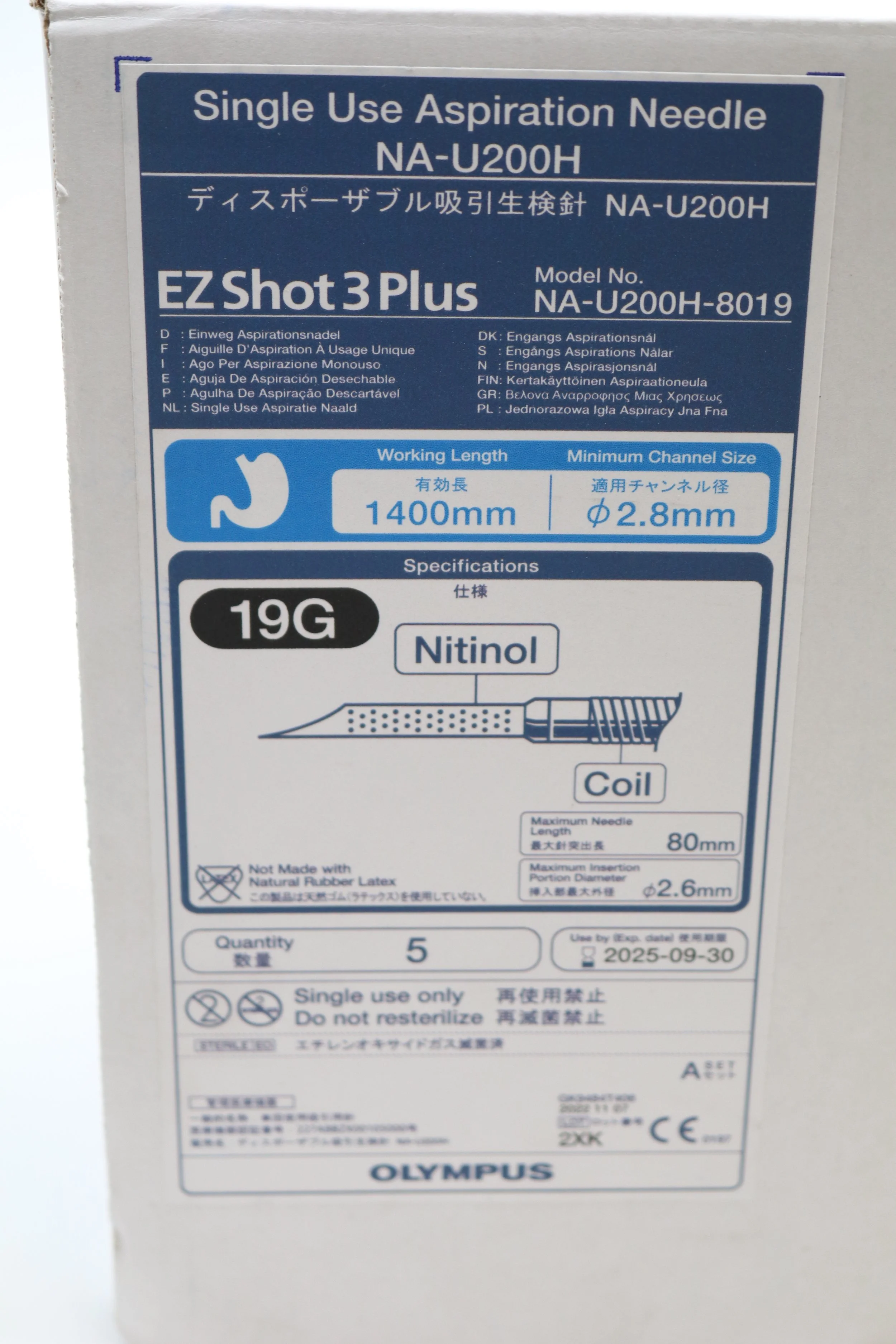 Olympus | NA-U200H-8019 | EXPIRED | Box of 5 | Single Use Aspiration Needle
