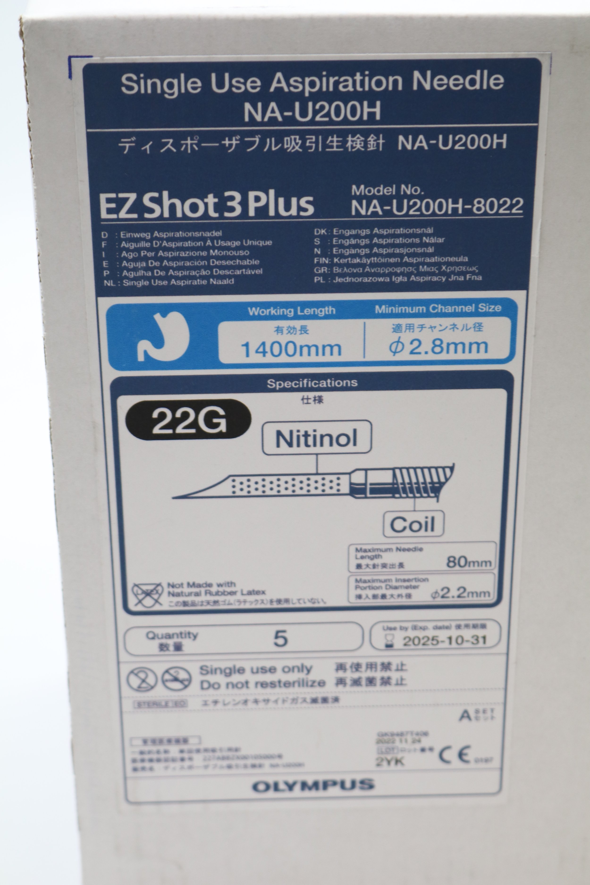 Olympus | NA-U200H-8022 | EXPIRED | Box of 5 | Single Use Aspiration Needle