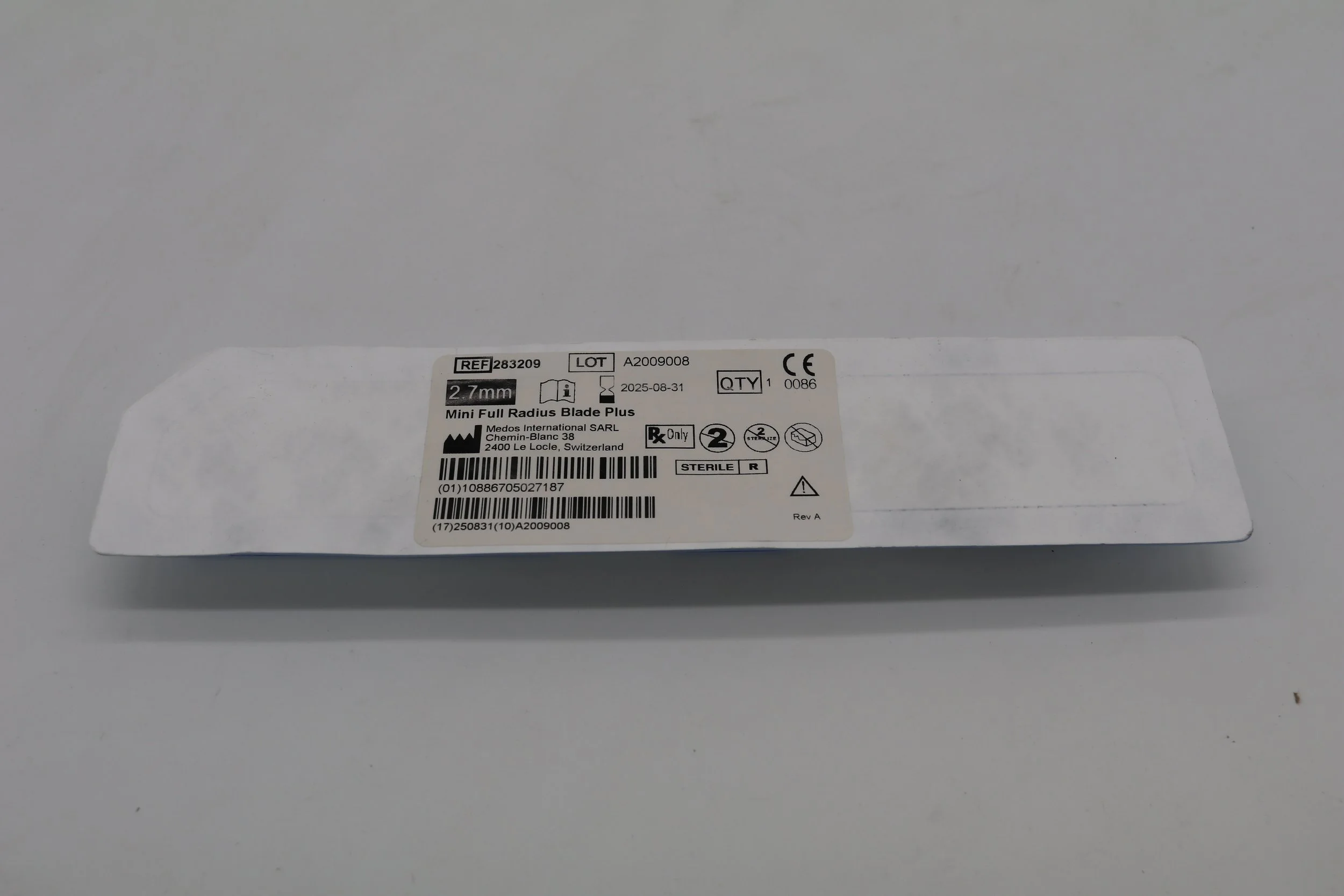 DePuy Synthes | 283209 | IN-DATE | EACHES | Mitek 2.7mm Mini Full Radius Blade Plus