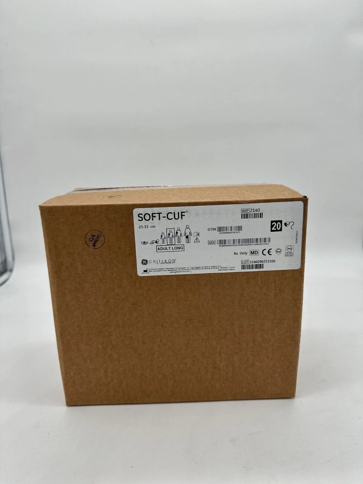 GE Critikon | 2140 | Box of 20 | Soft-Cuf Blood Pressure Cuff 1-Tube Bayonet