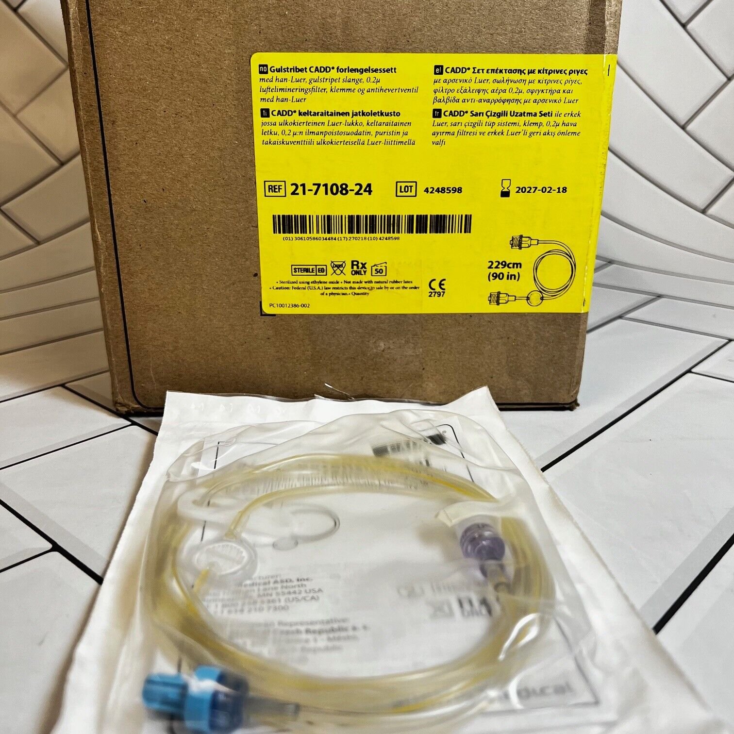 Smiths Medical | 21-7108-24 | INDATE | Box of 50 | CADD Extension Set 229cm (90in.) 2.4mL