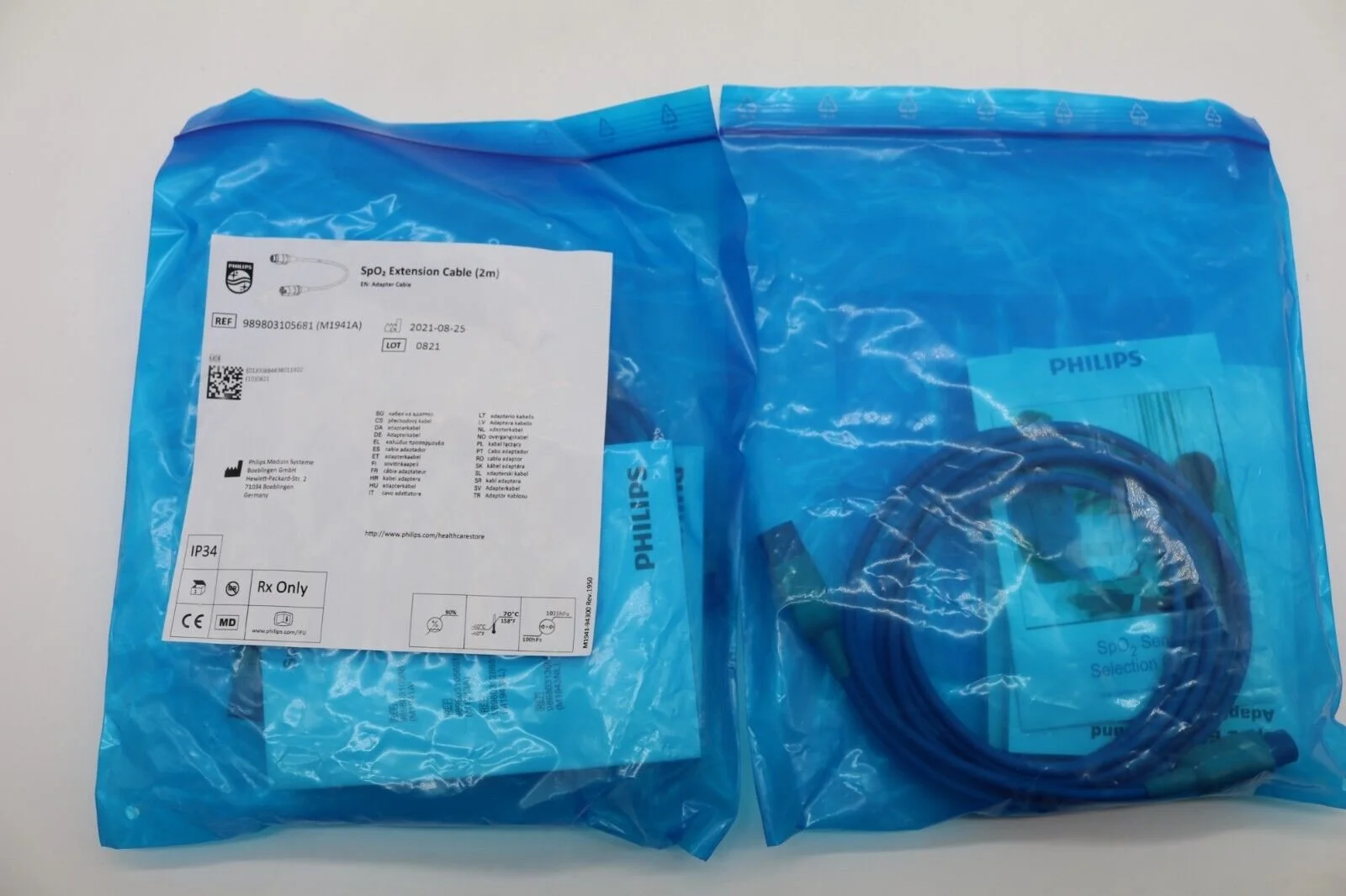 Philips | 989803105681 | Eaches | M1941A SpO2 Extension Cable 2m