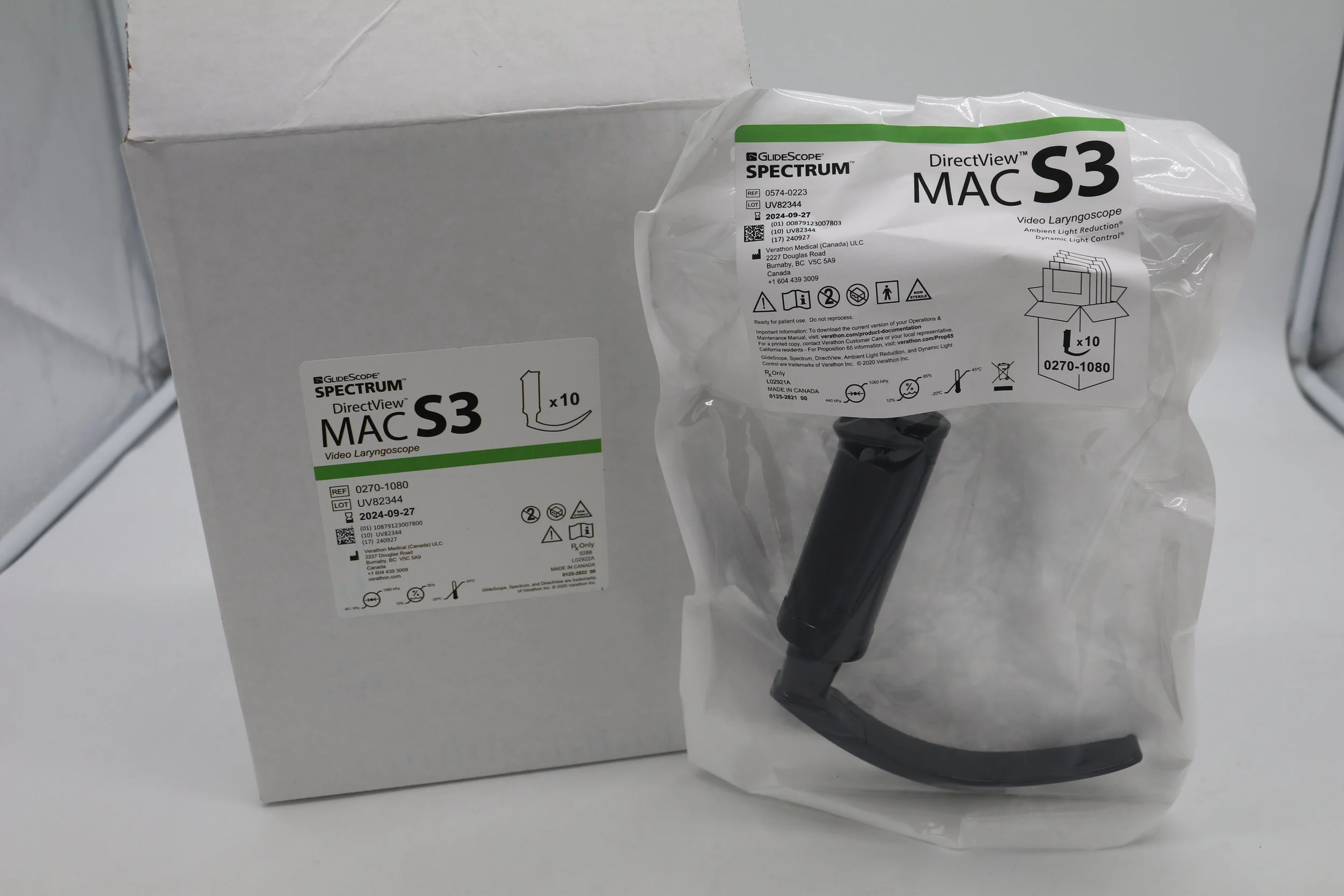 Verathon | 0270-1080 | EXPIRED | Box of 10 | GlideScope Spectrum DirectView MACS3 Video Laryngoscope
