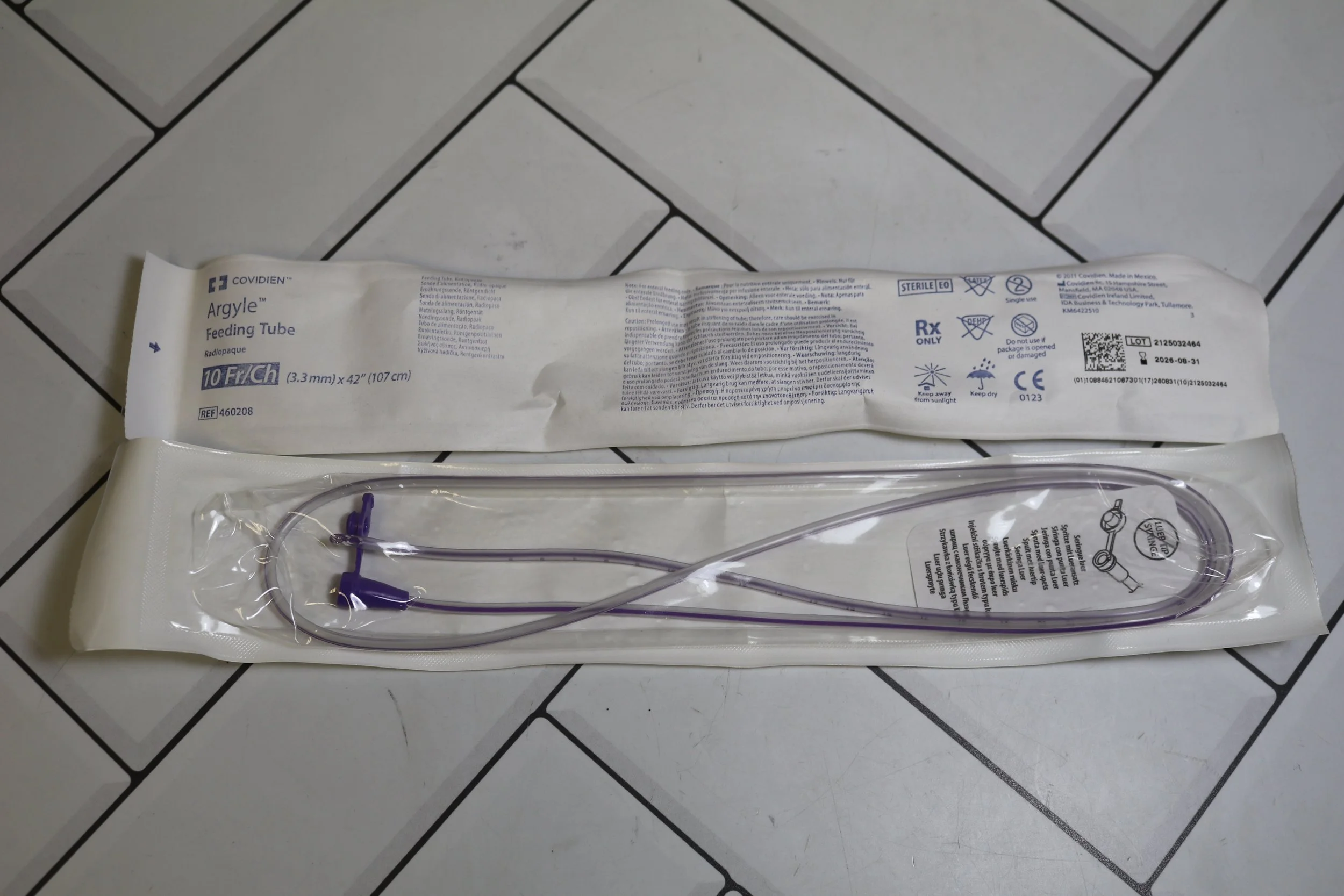 Covidien | 460208 | IN-DATE | Box of 50 | Argyle Feeding Tube 10 Fr/Ch