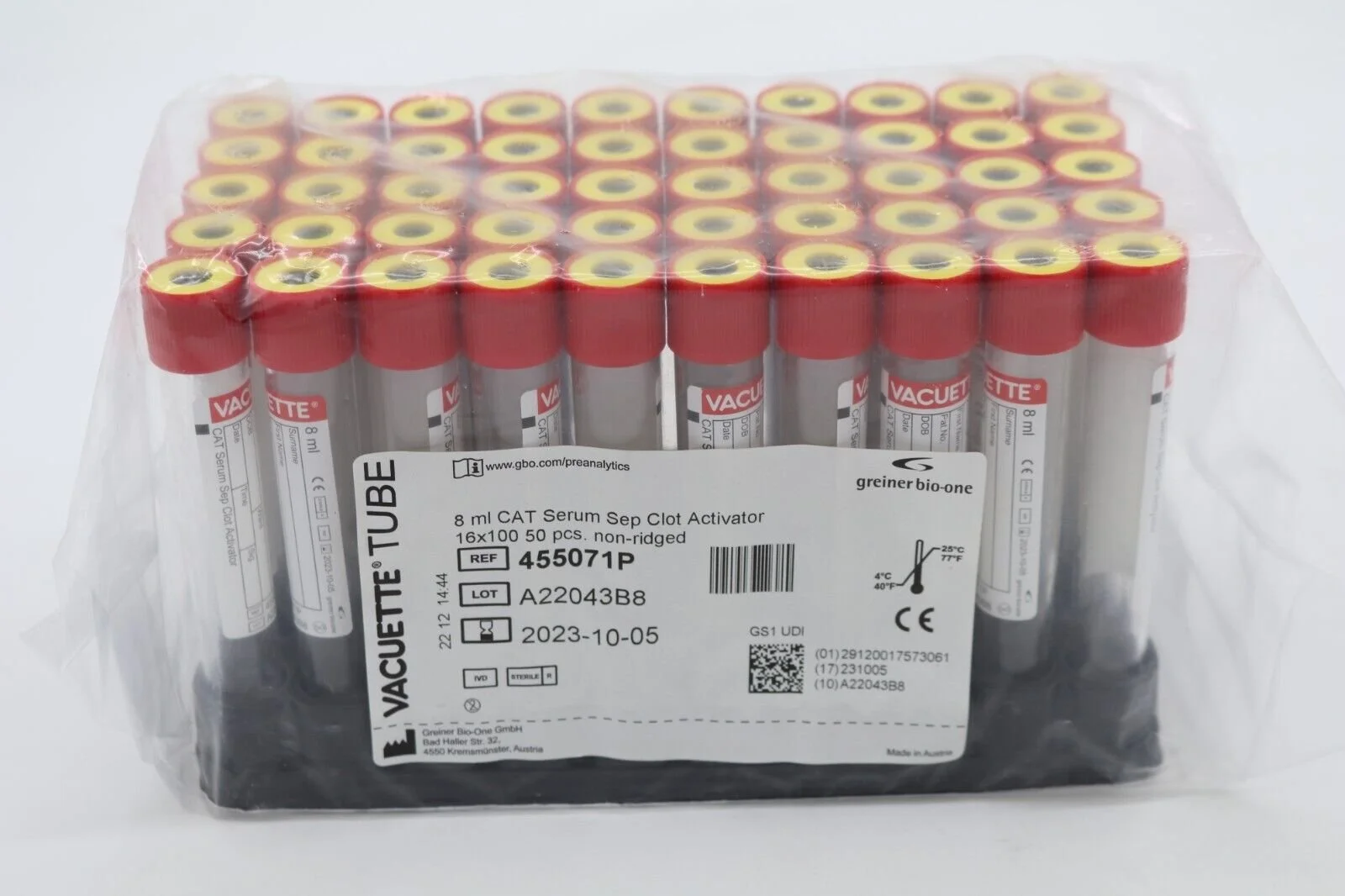 Greiner | 455071P | EXPIRED | Bio-One Vacuette Tube ( 2023-10-05)